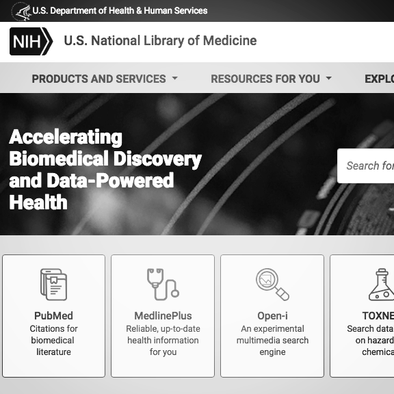 N ational library of medicine , great for research and news