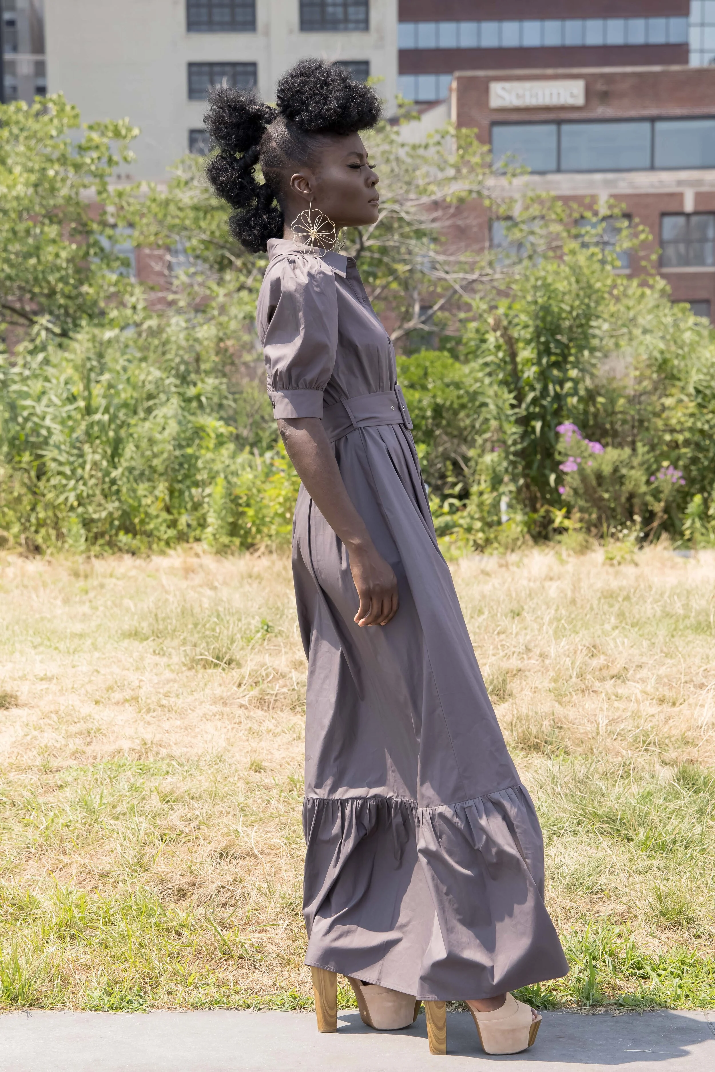 Elbow Length Sleeve Tiered Maxi Dress (PreOrder)