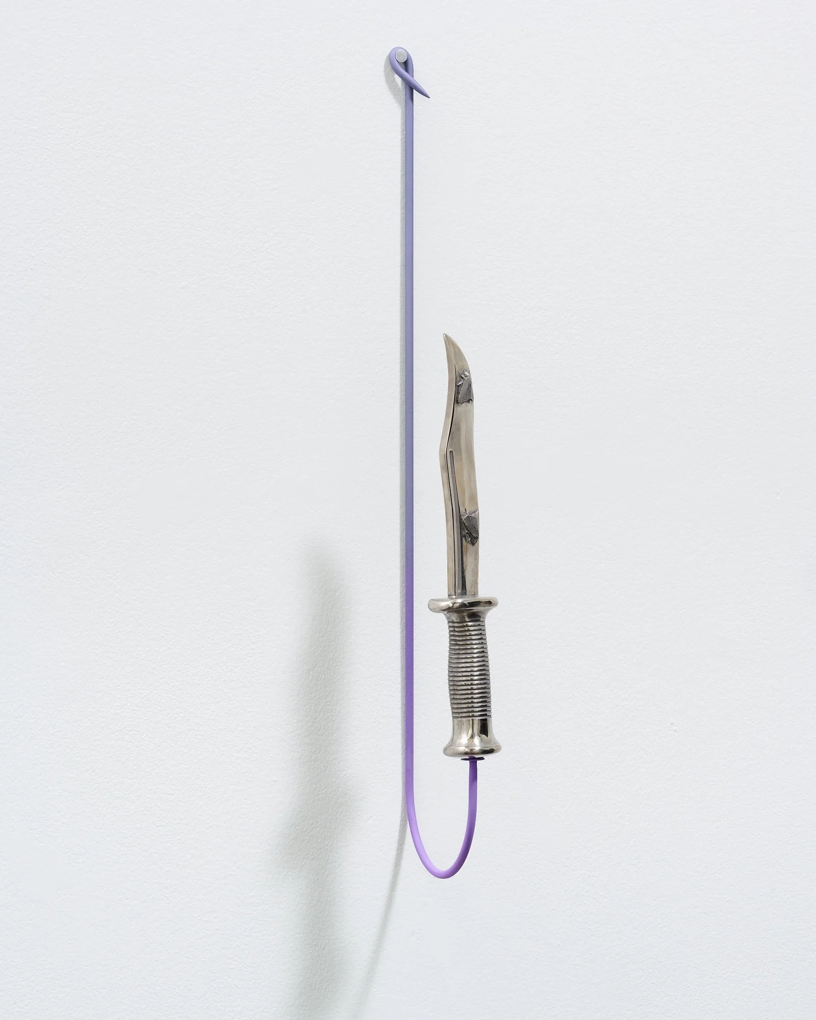 Three Fears (Knife) 
2025 
Stainless steel, steel, cerakote 
25” h x 6” d x 2.5” w
