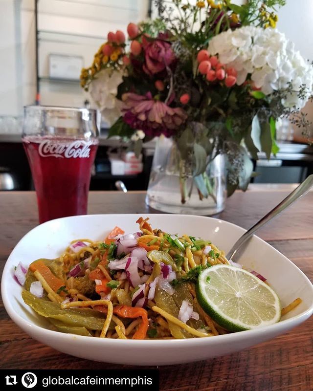 Have you been to @globalcafeinmemphis yet?? #Repost @globalcafeinmemphis with @get_repost
・・・
Nepalese Chow Mein prepared by Chef Indra along with a glass of Hibiscus tea. That is what's for lunch!

#globalcafememphis #globalcafe #internationalmemphi
