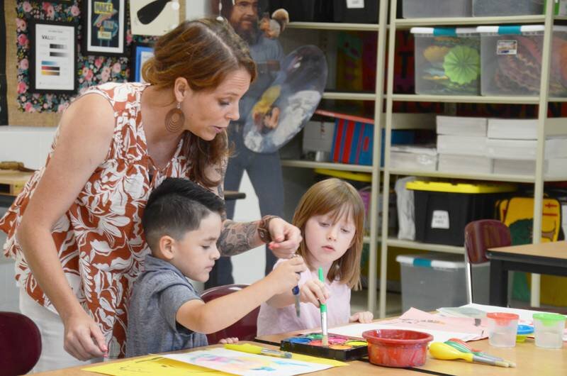 Yorkville 115 Educational Foundation - Grants spotlight: Friendly Loom -  Grande Reserve Elementary School. Art teacher Lindsey Moss wanted to  purchase a friendly loom for her art students to give them a