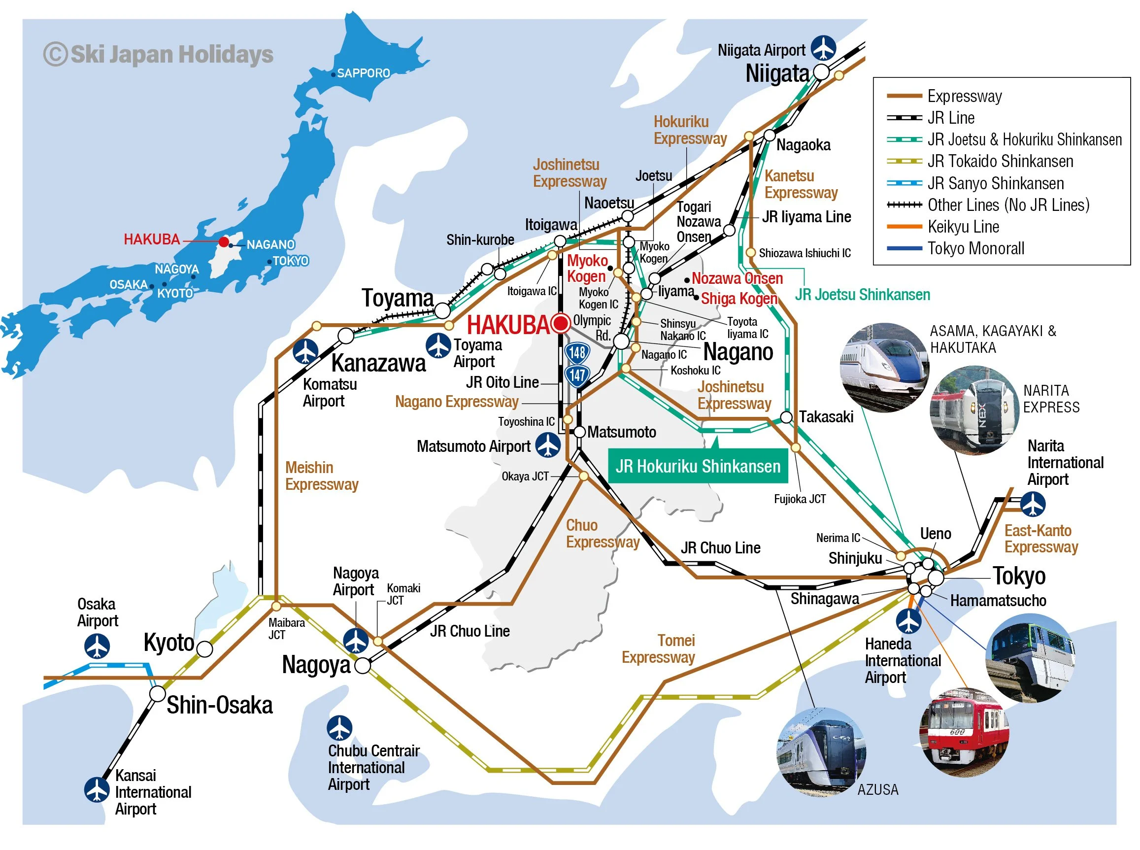 Access How to get to Hakuba — Happo View Chalet