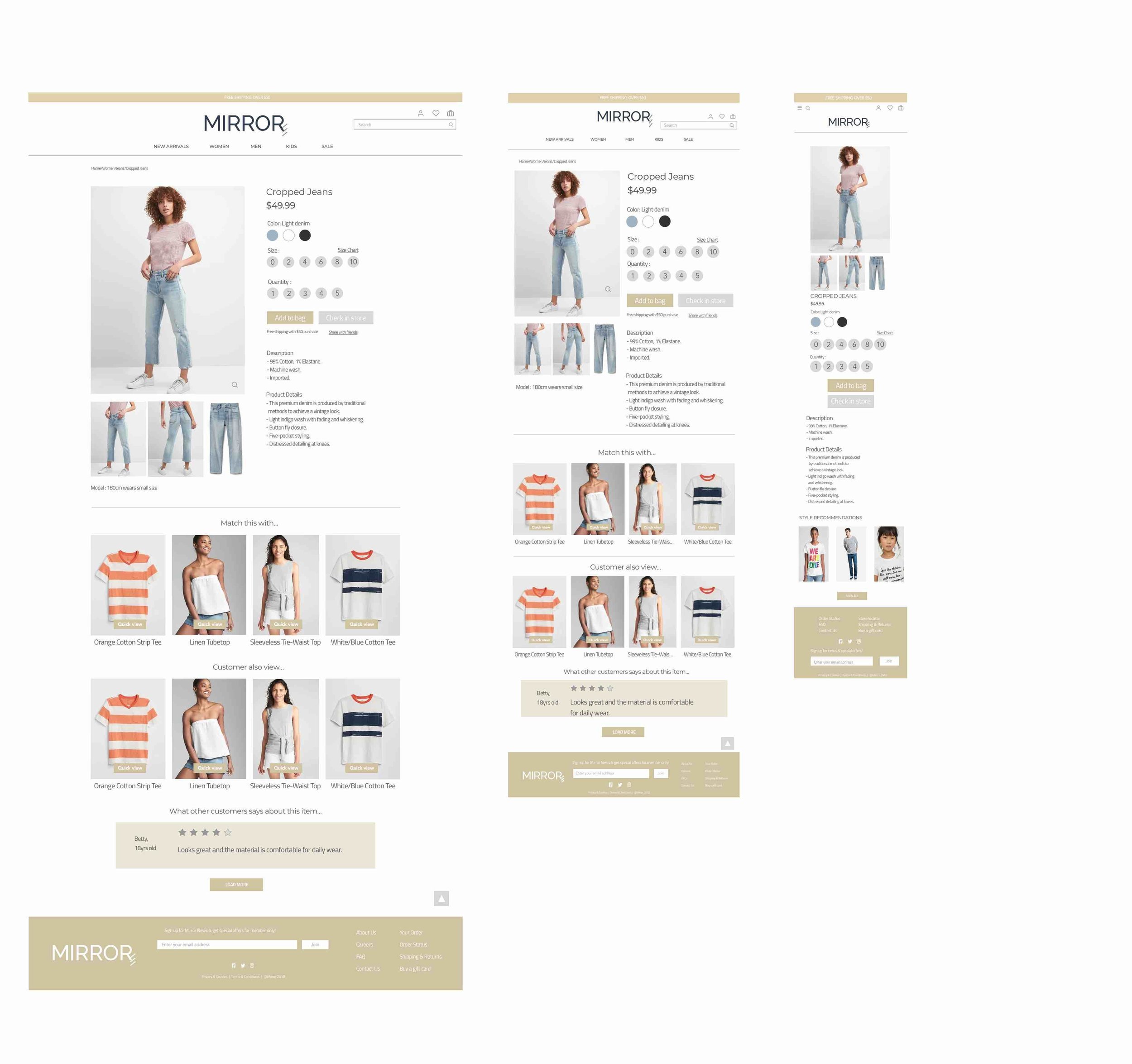This is the mid-fidelity responsive wireframes that I have created based on the feedback from the low fidelity wireframe.