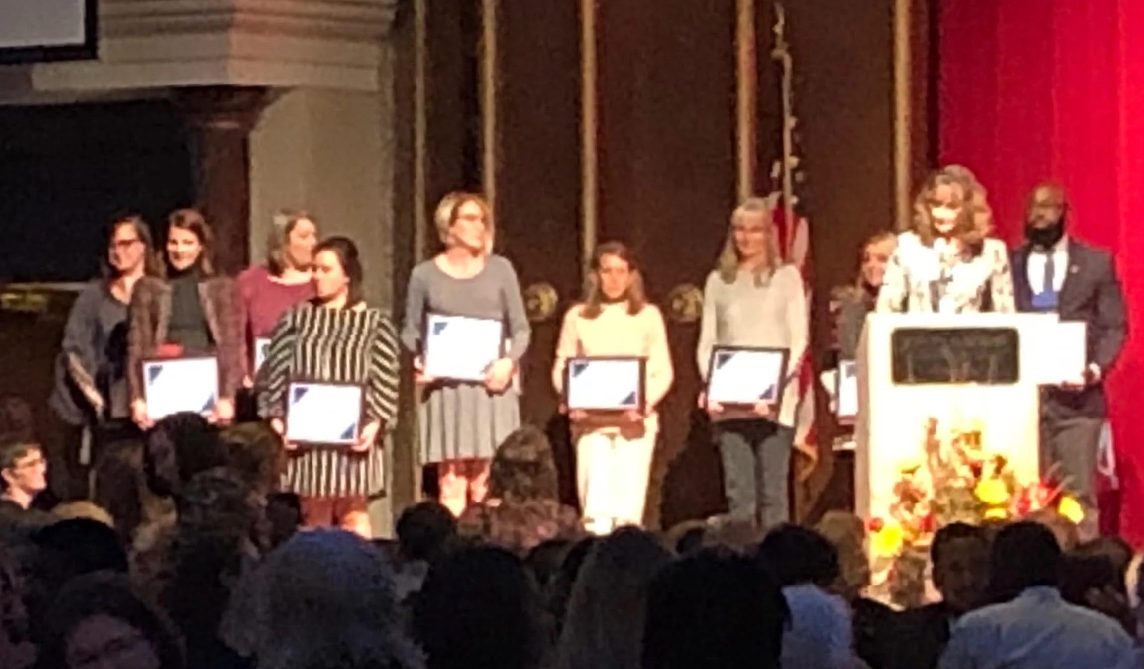 Front Row, Fourth from the Left: Heather Parker, EC Teacher of Excellence
