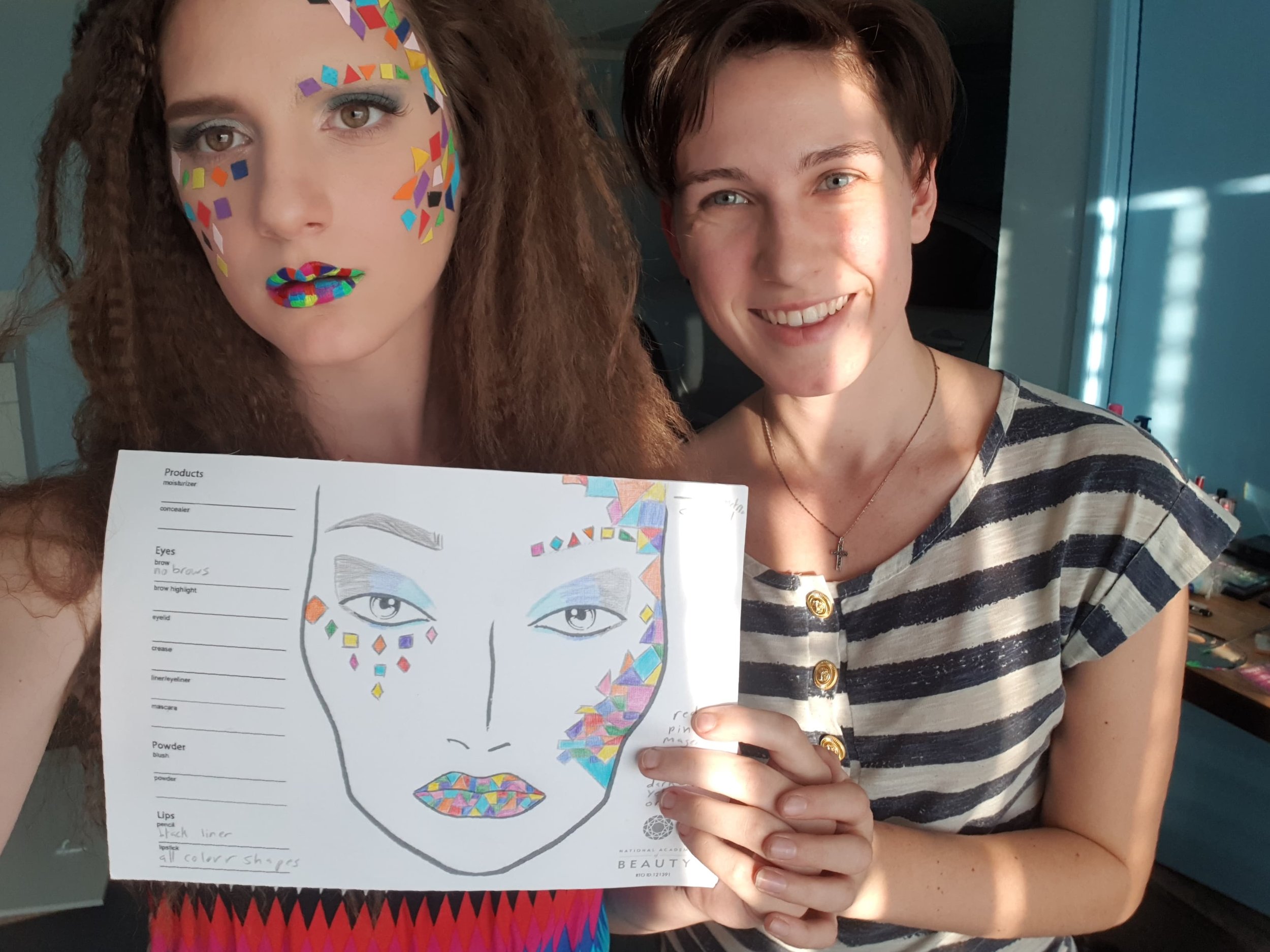 Selfie with the face chart