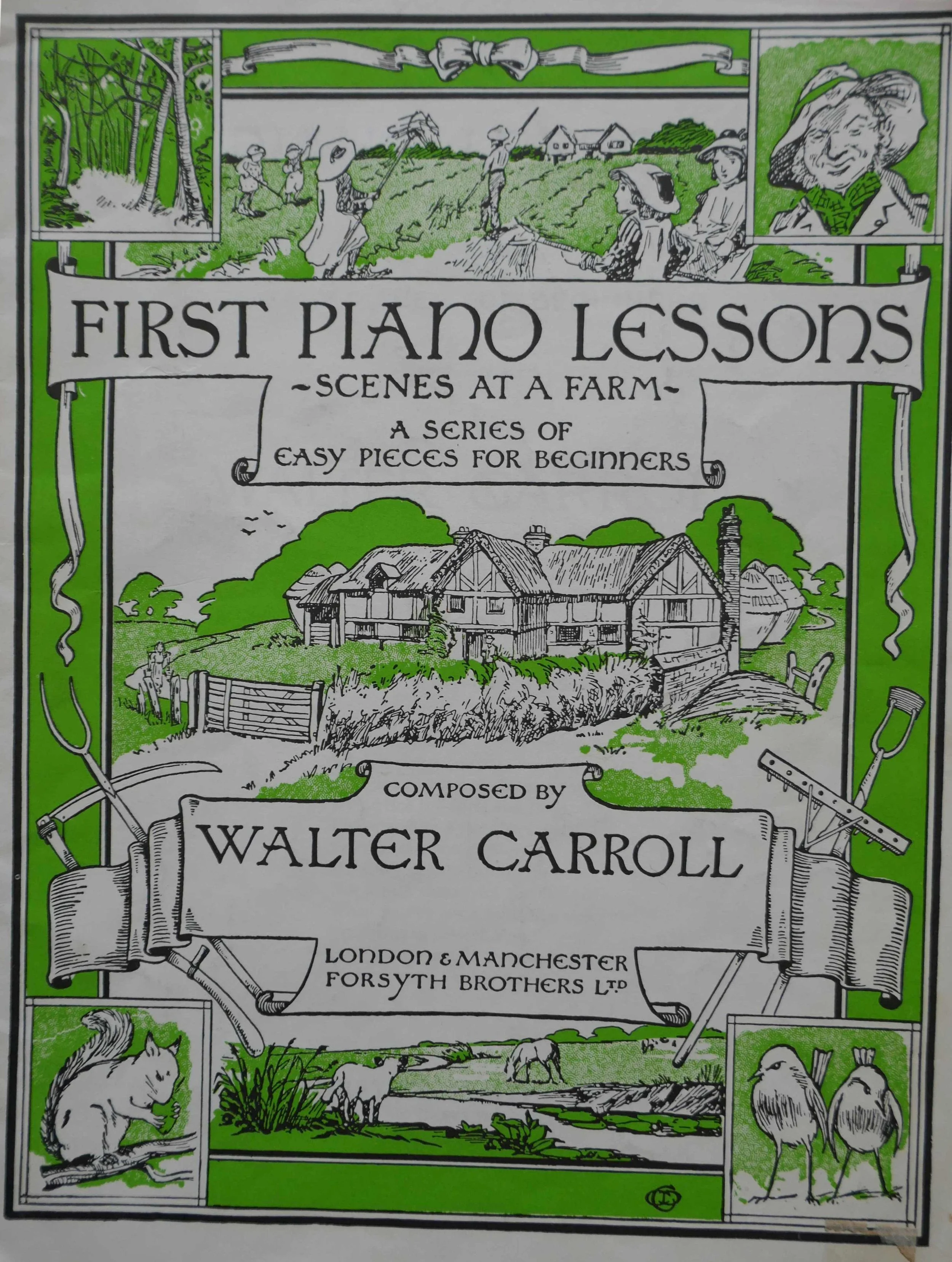 Vintage piano music cover art