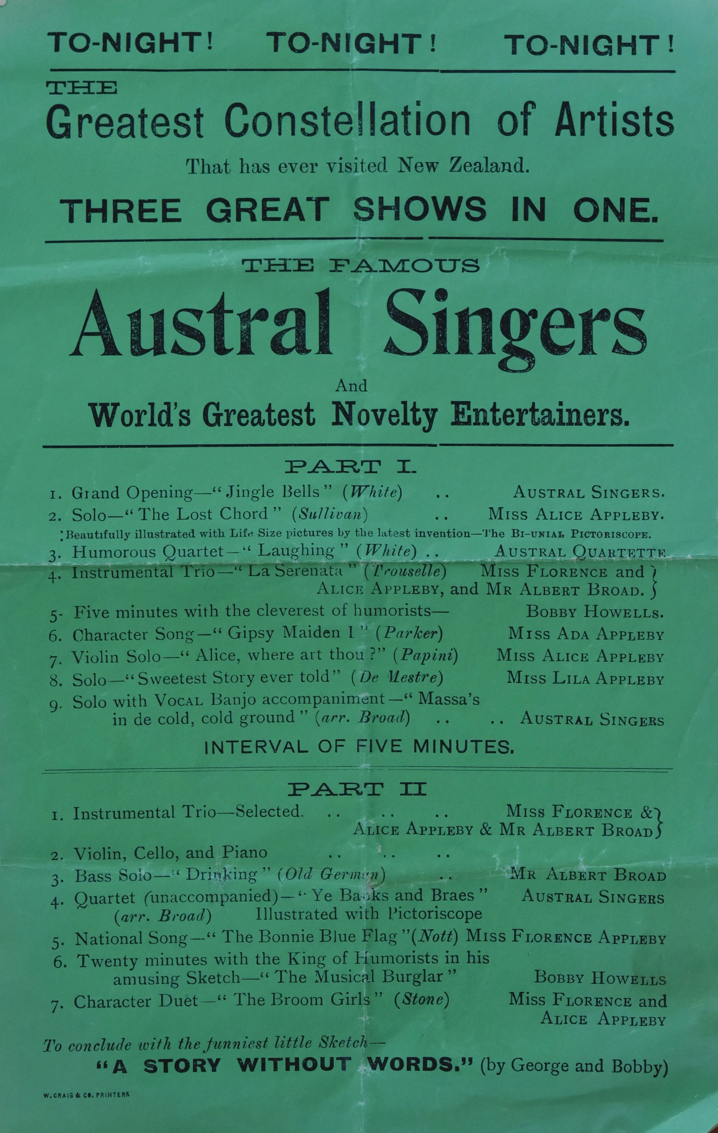 Austral Singers programme