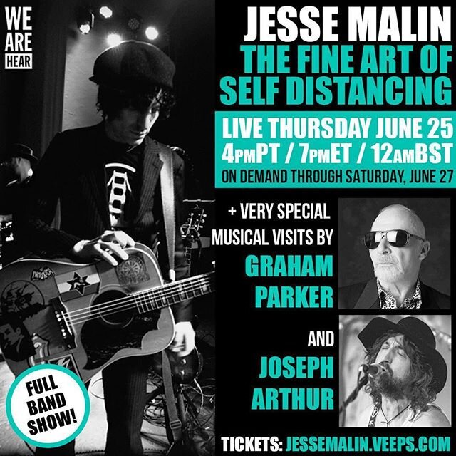 Tonight doctors ! With my band live from @theboweryelectric joined on stage with my dear friend and neighbor @joseph_arthur and special guest the wonderful Graham Parker . Get your tickets @veeps  presented by @wah_music  on 7pm est 4 pm PST 12 mid B