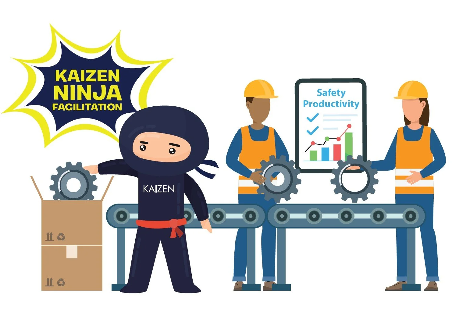 The Kaizen Ninja, helping factory workers improve their safety and productivity on their manufacturing line.
