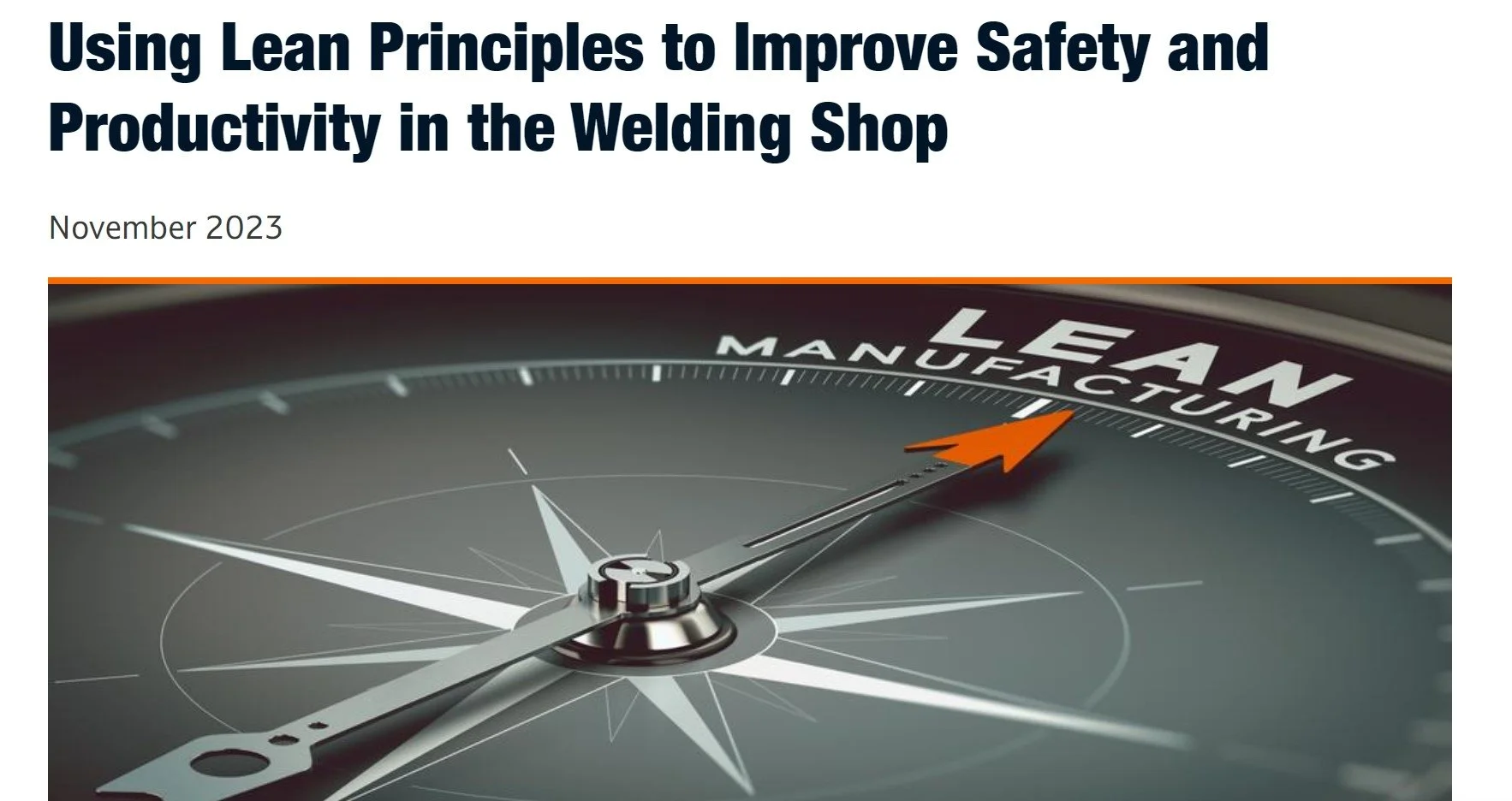 Welding Digest - Using Lean Principles to Improve Safety and Productivity in the Welding Shop