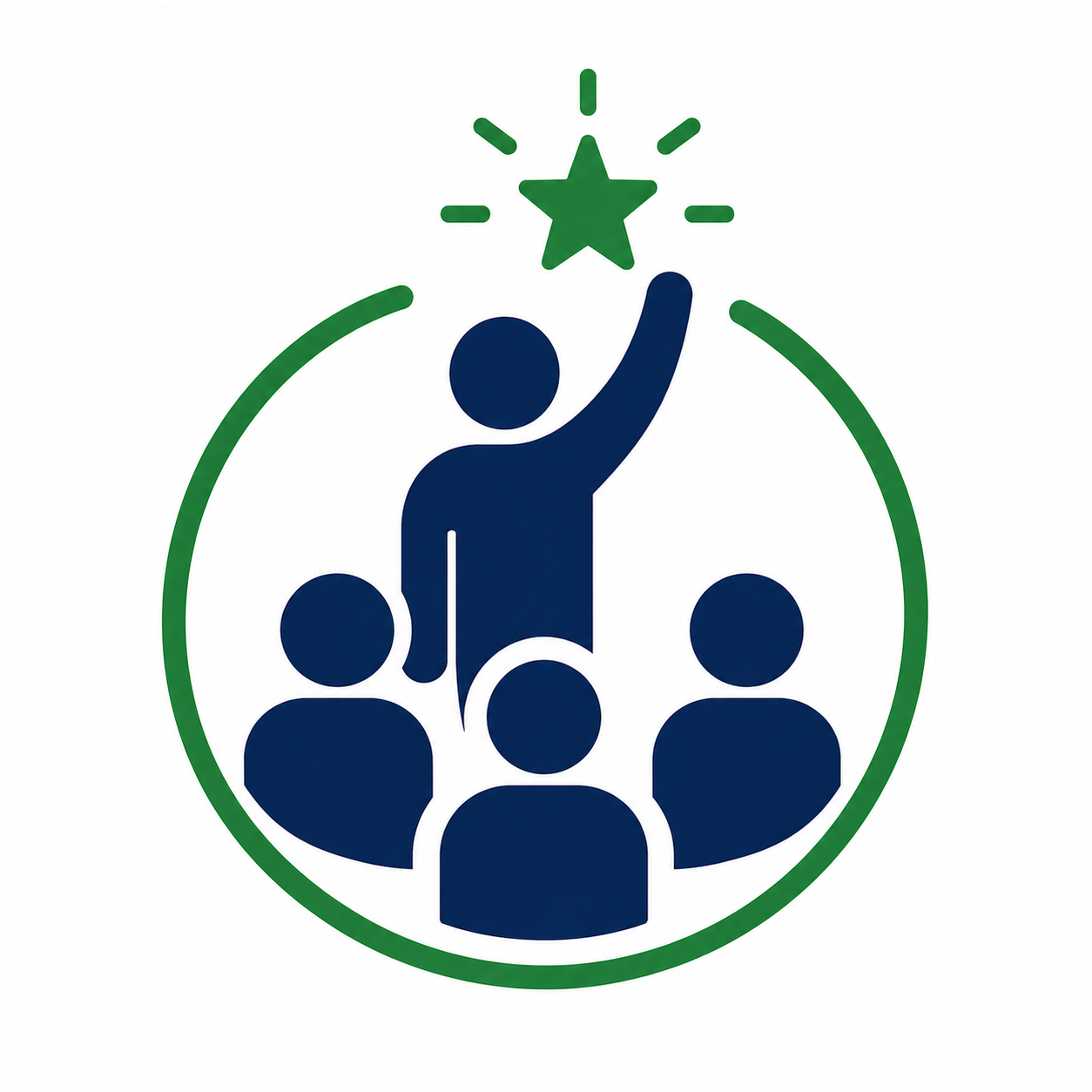 Graphic illustrating leaders actively engaging and inspiring teams to support continuous improvement, strengthen accountability, increase employee engagement, and sustain results.