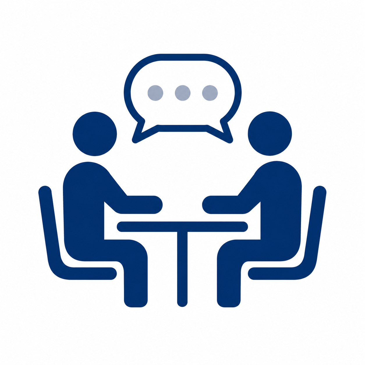 Two professionals meeting to discuss continuous improvement opportunities, leadership development, and sustainable business results.