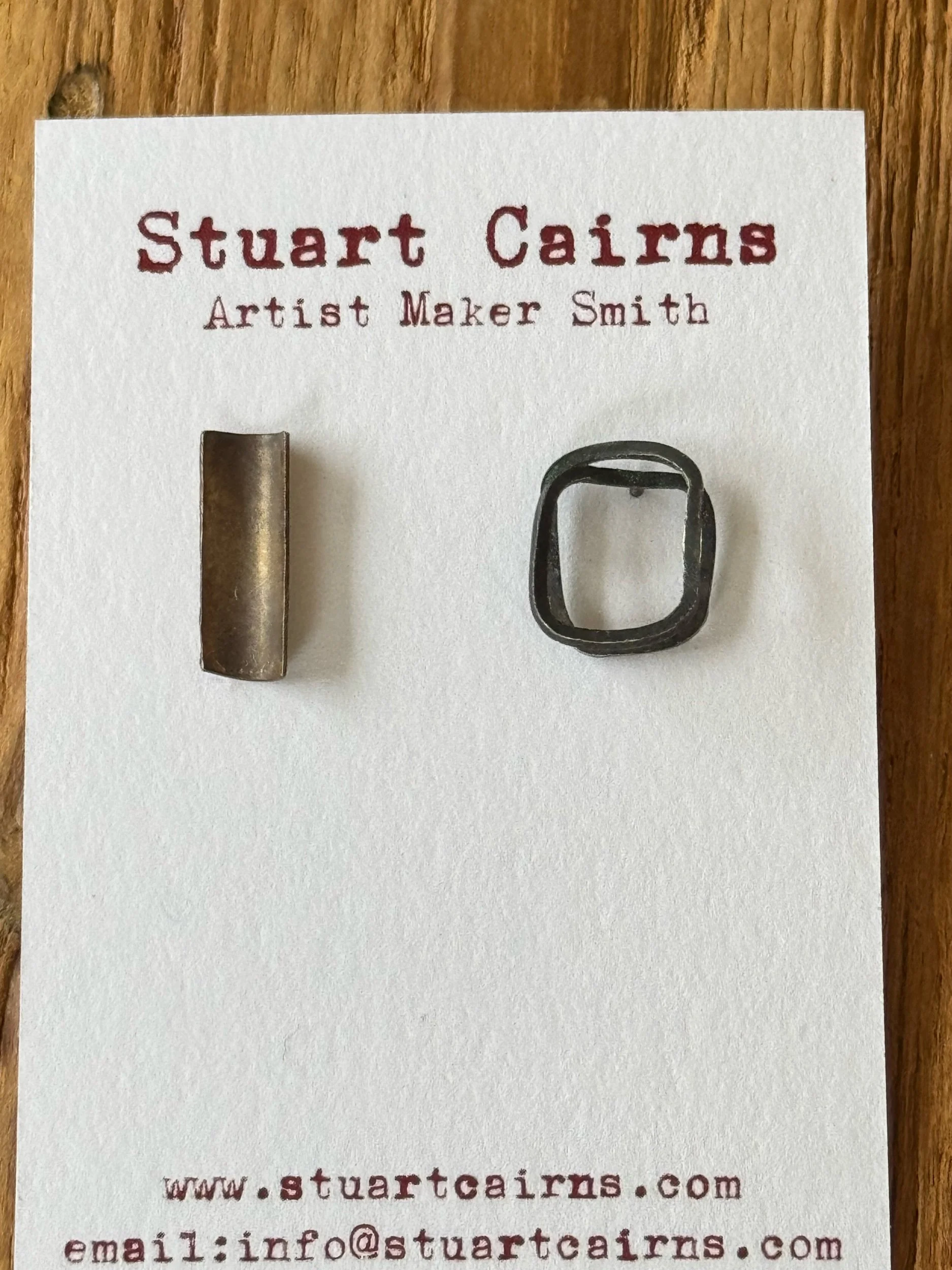 Scoop and square mismatch stud earrings