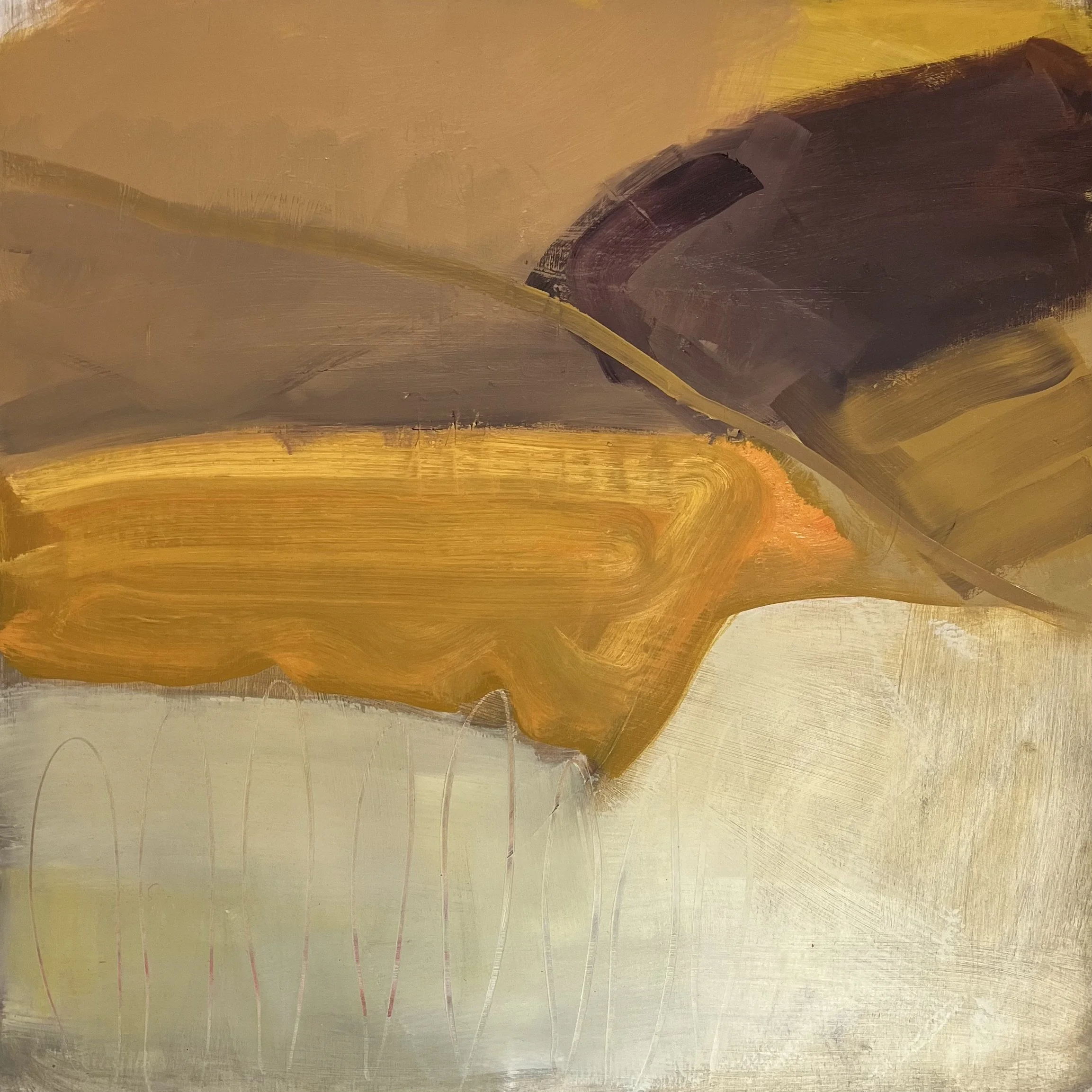 Umbrian Fields, oil on wood, 50 x 50cm, £450 unframed