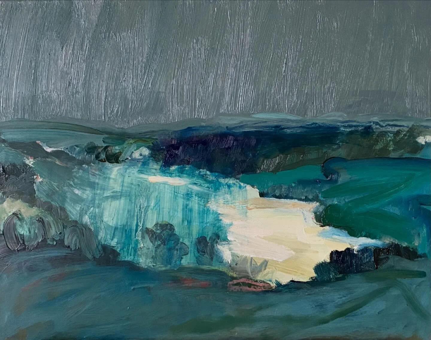 Not sure where this is going or whether it has arrived. When I was in Cornwall a couple of weeks ago it didn&rsquo;t stop raining and one day desperate to do some sketching, I drove down to the creeks near Helford. I stopped the car when I saw this v