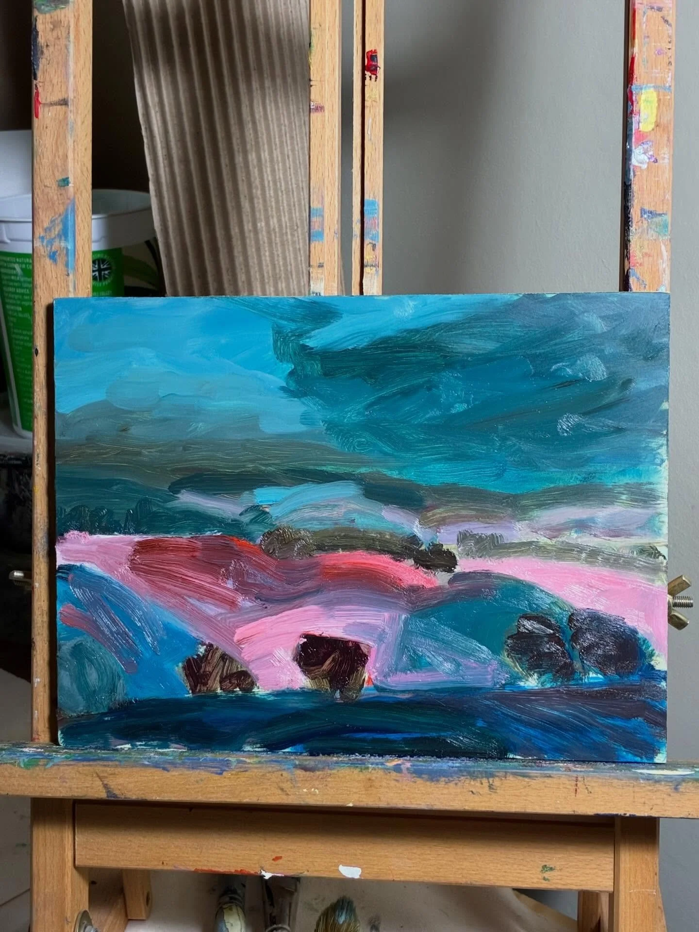 I am pushing the colour today. I was up on Stockbridge down a couple of days ago&hellip; There was rain sweeping in and I had to hide behind a bush to shelter from the wind. It is so easy to try and replicate the exact colours that nature produces bu