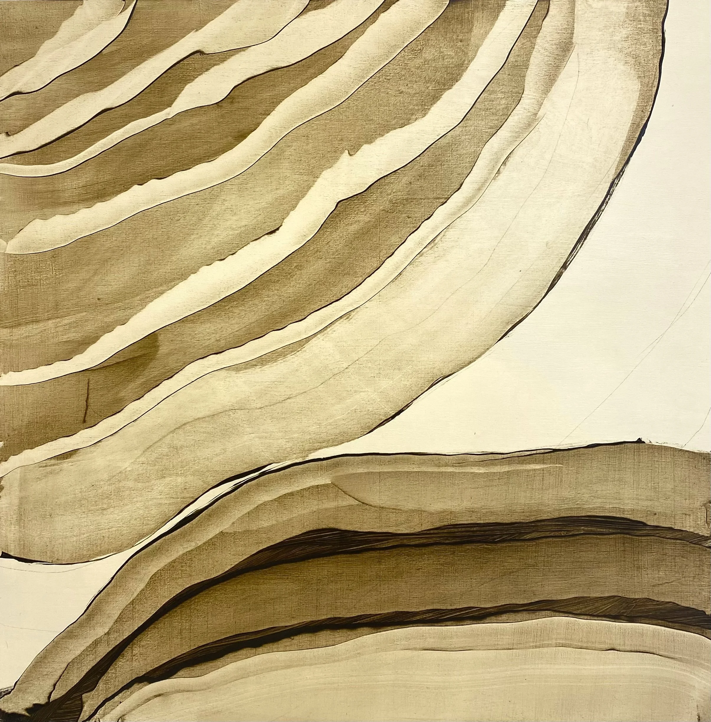 Loe Pool 4, oil on wood, 50 x 50cm, £550 tray framed