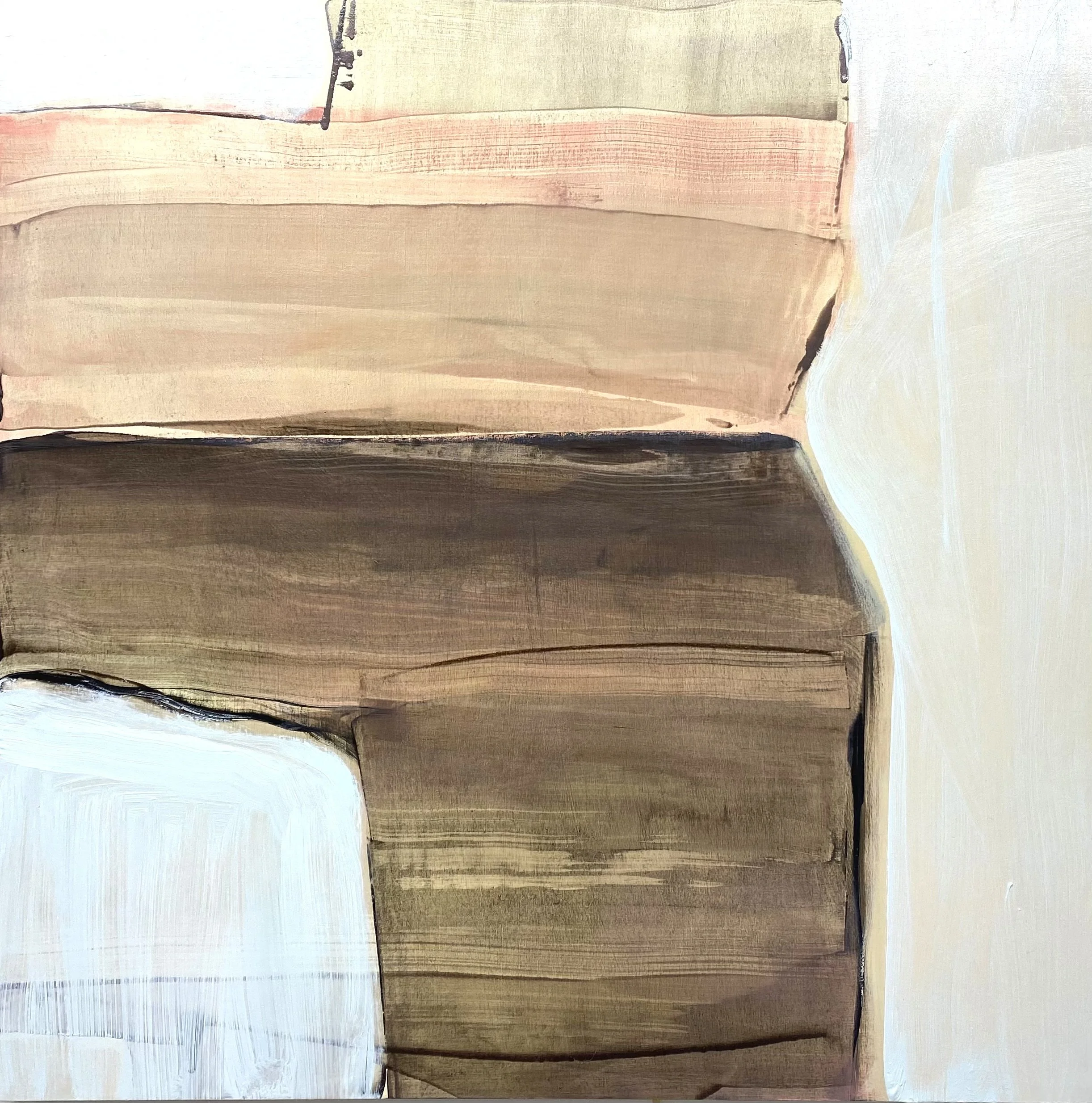 Loe Pool Reflections, oil on wood, 50 x 50cm, £550 tray framed