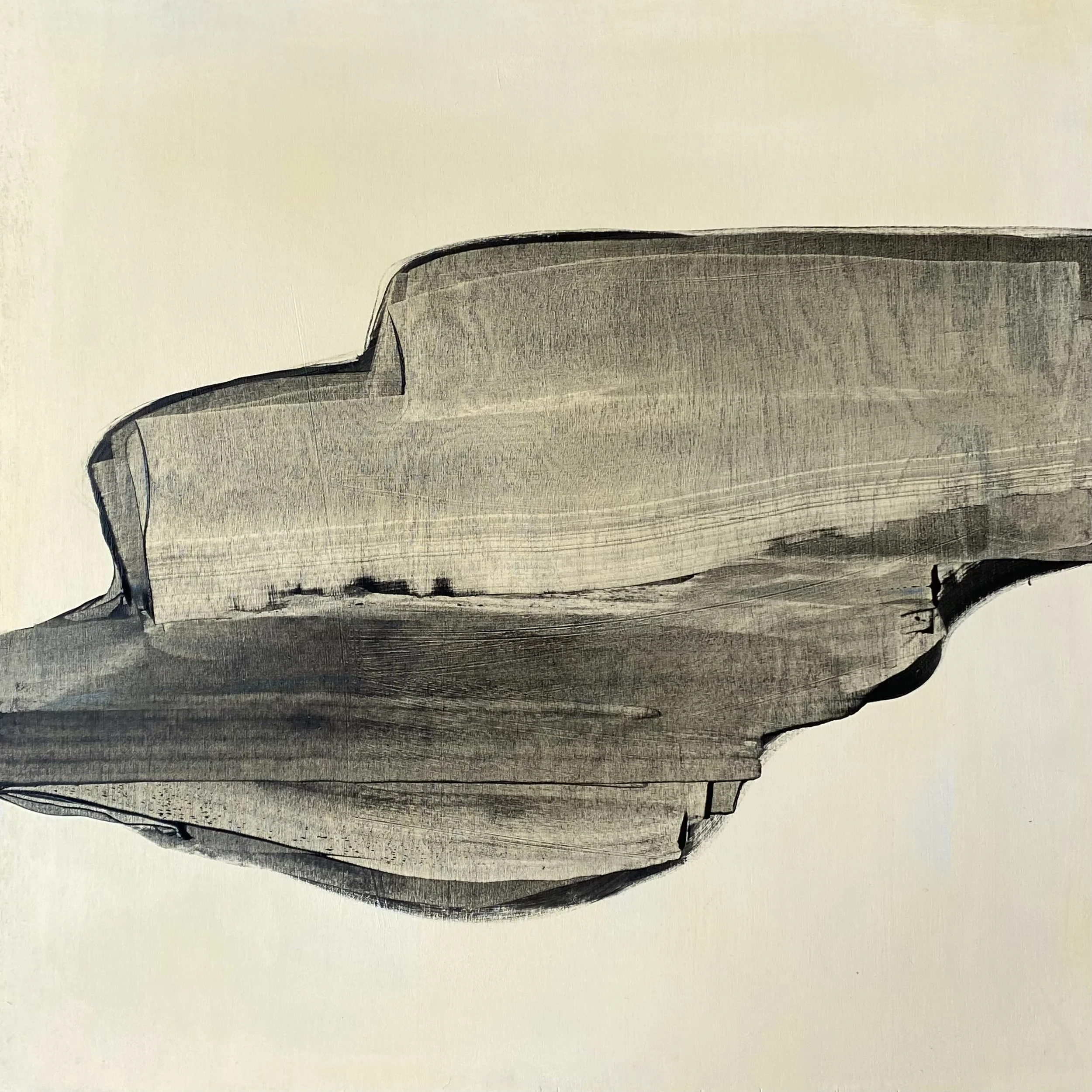 Loe Pool 2, oil on wood, 50 x 50cm, £550 tray framed