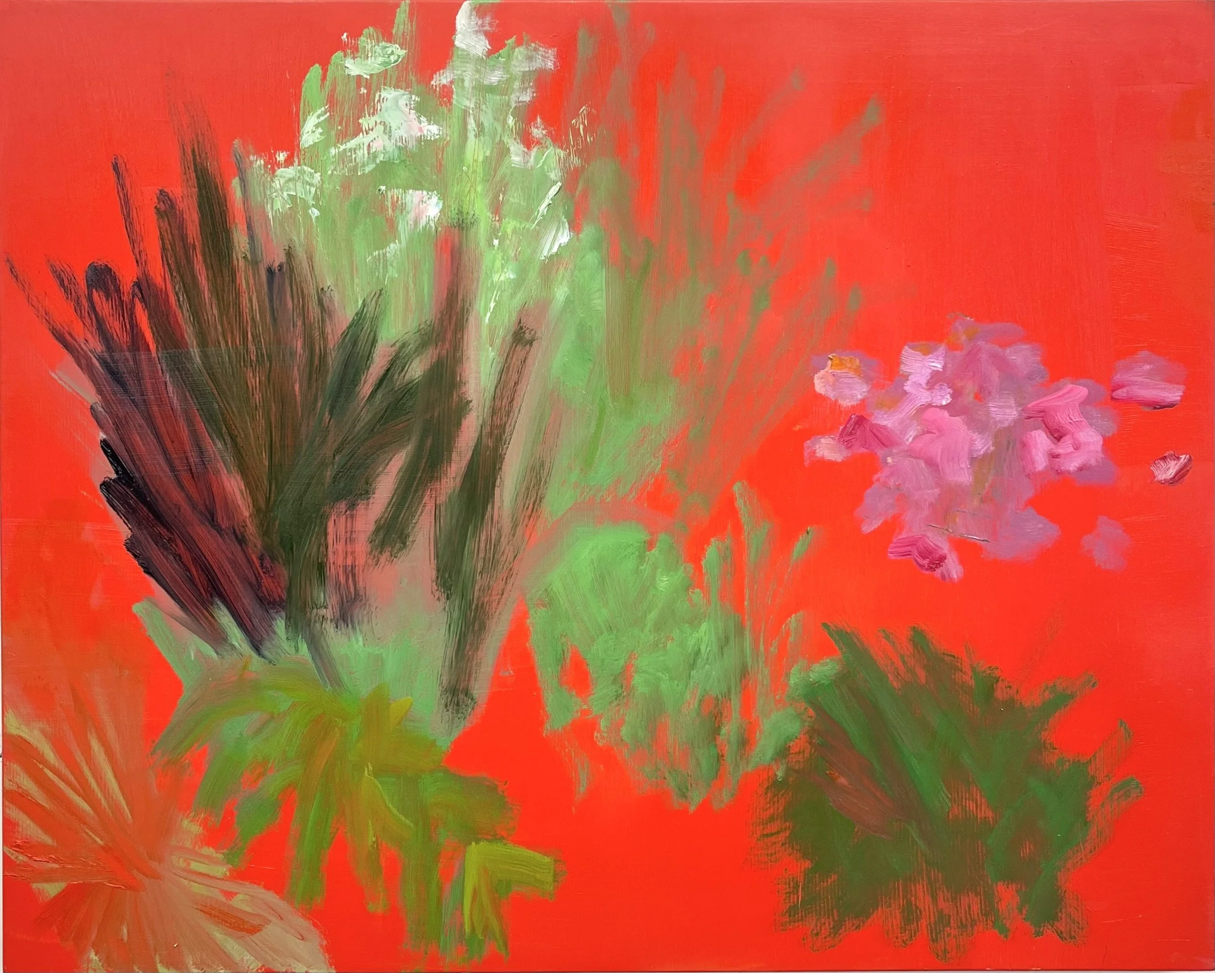 July Flower Border, oil on wood and aluminium, 40 x 50cm, £450