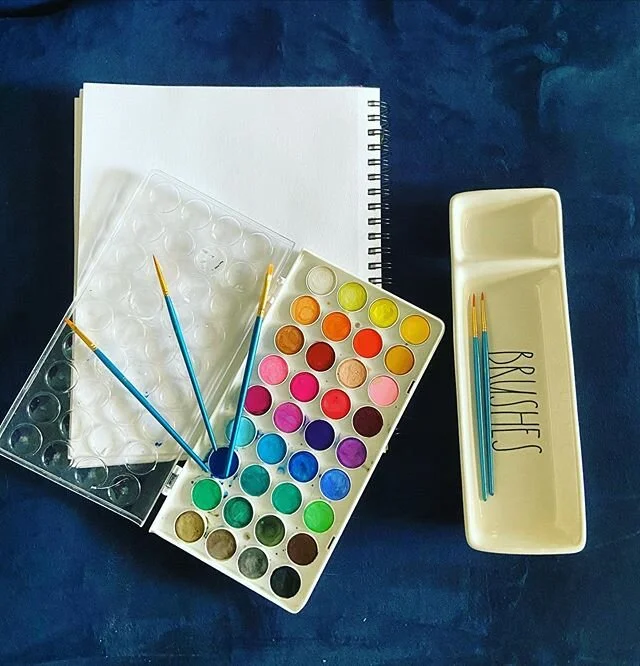 I chose to use watercolors because it&rsquo;s important in my practice to let the journey guide me. 
Art therapy is about the process and watercolor is a difficult material to control. 
I&rsquo;m practicing being in the here and now as I allow myself