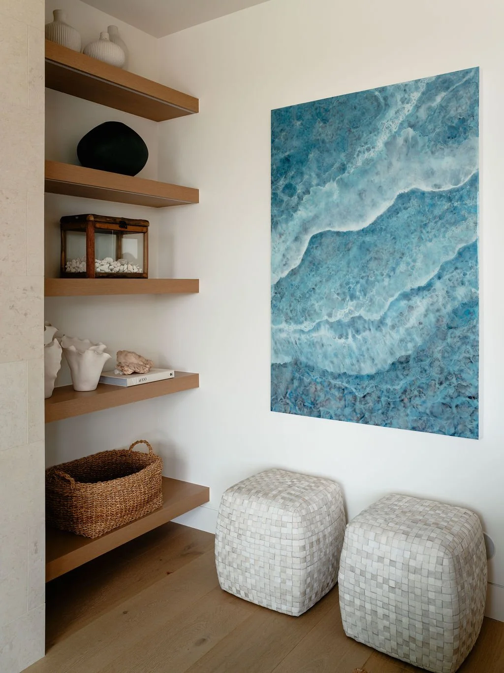 Nook area with large water painting