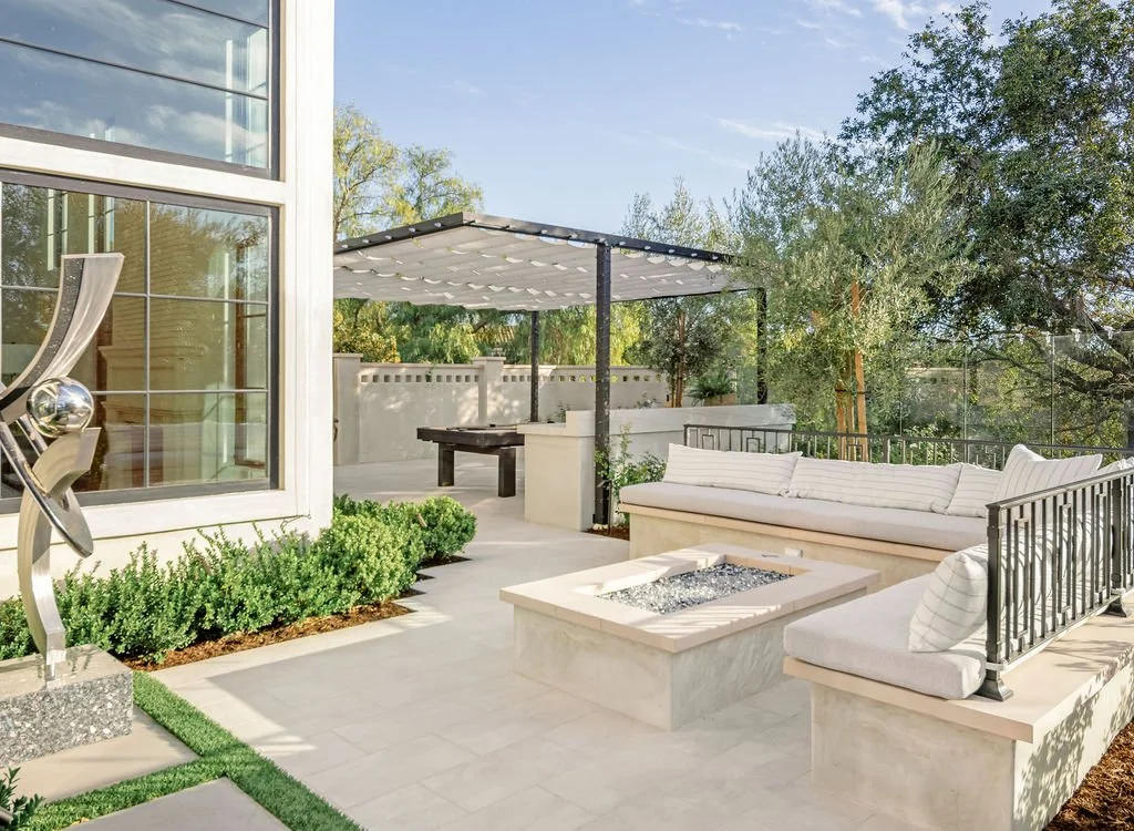 Seating area with a firepit