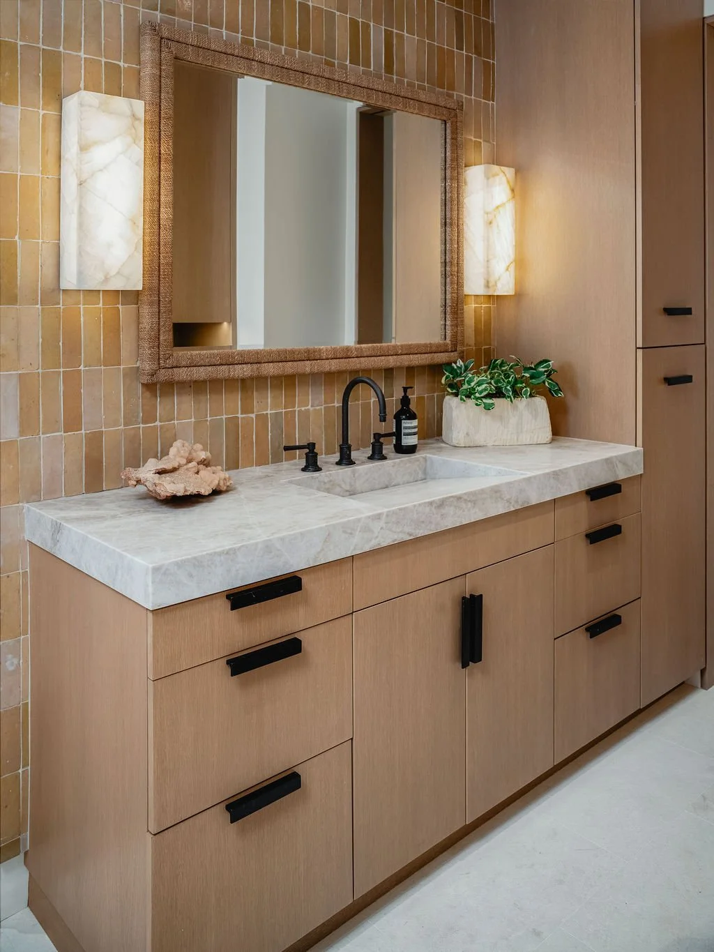 Warm vanity and sink area