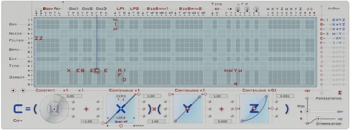 EaganMatrix section of the Continuum Editor program