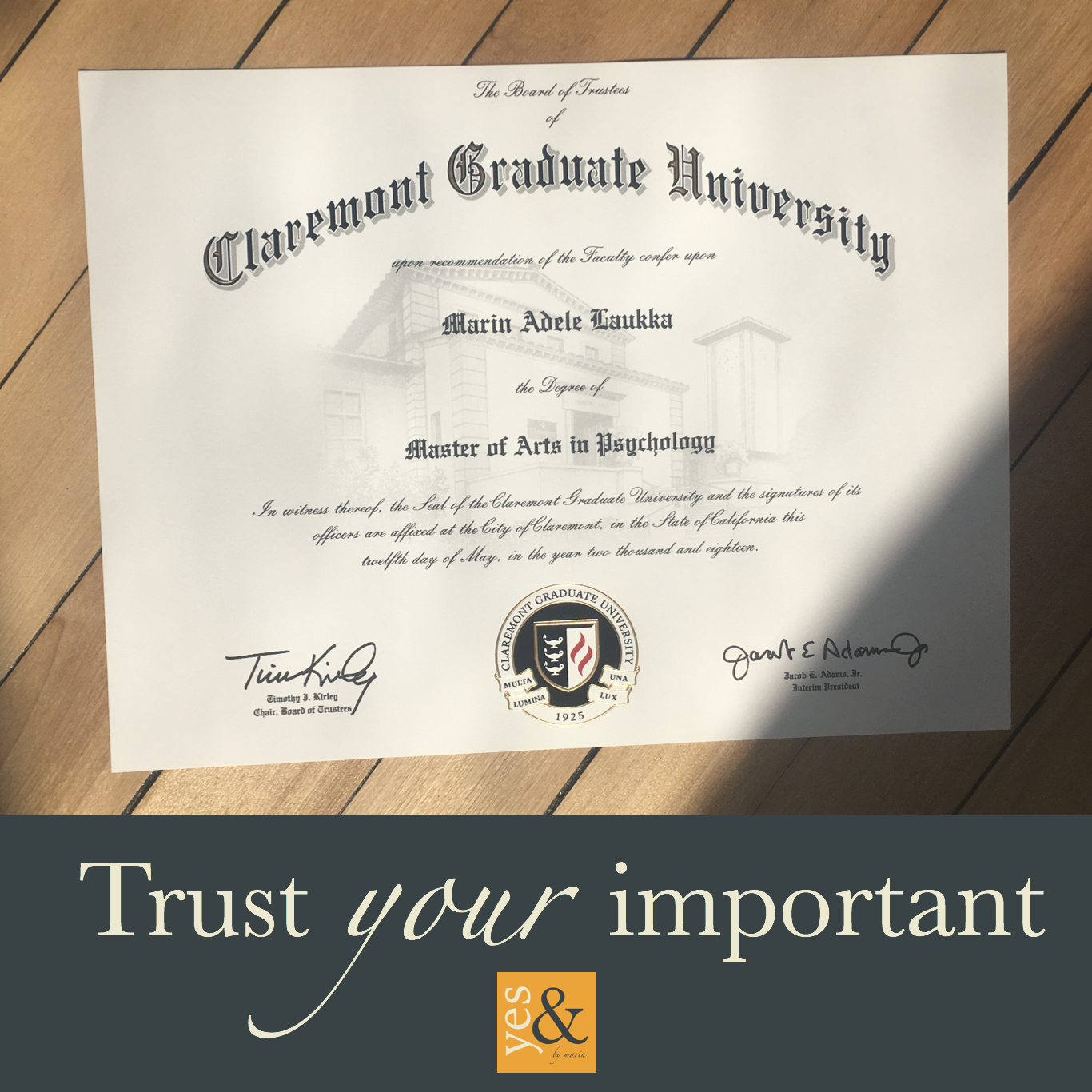 {56} Trust Your Important