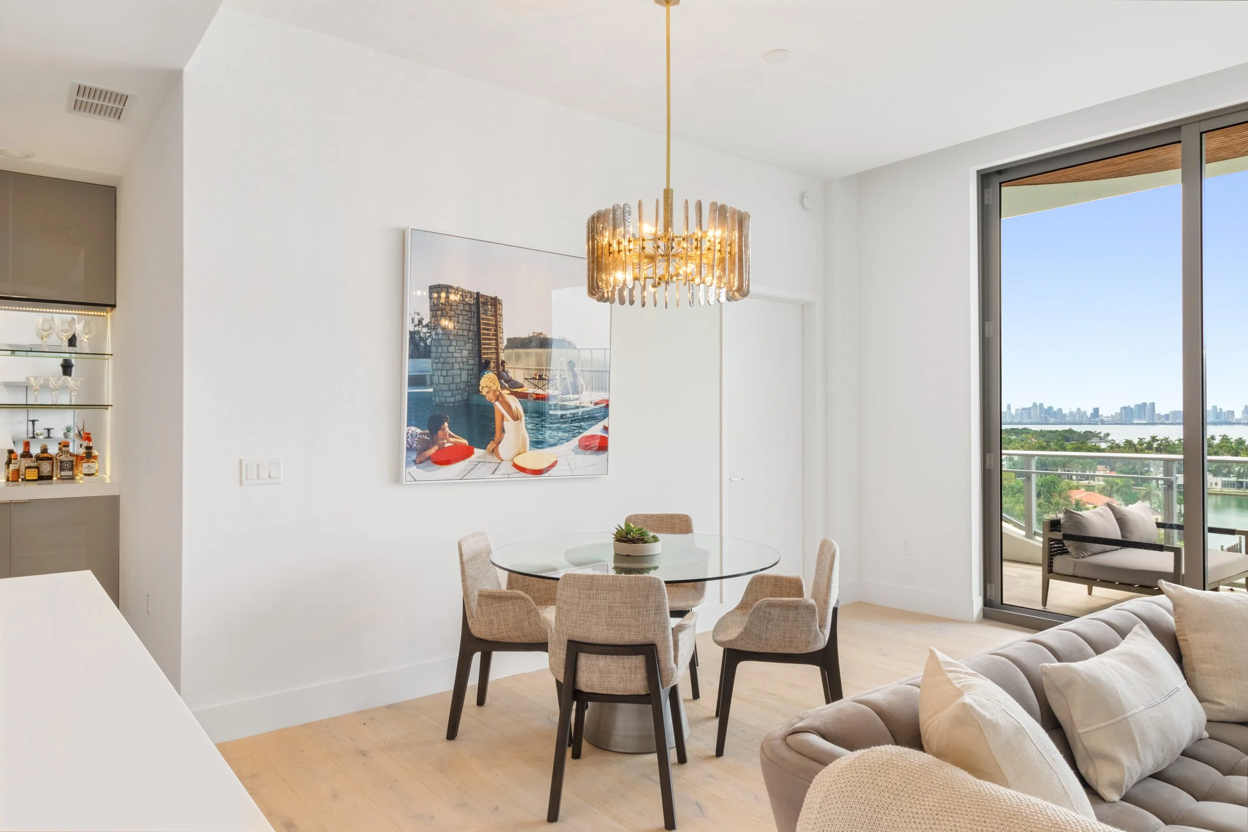 View of Art Deco Bayfront Condo - Miami Beach Interior Design — CURATED.