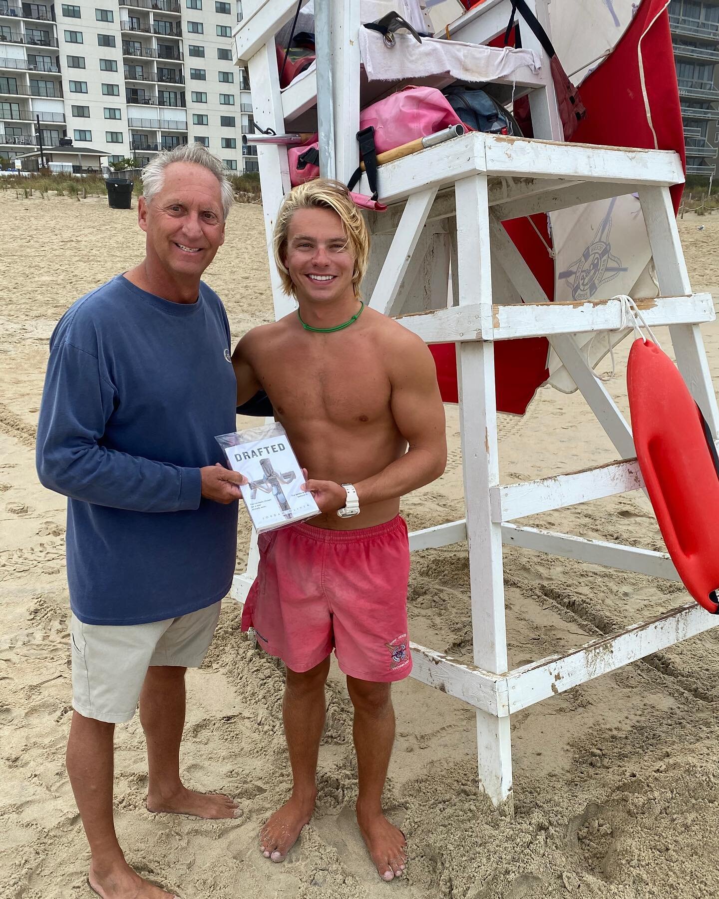 Our Hometown Hero mission continues as we expand our reach to OC MD! Our outreach team (aka our dad 😂) thanked a veteran member of the OC Beach Patrol. Our good friend, D.R. has protected our beaches for three years now. Ladies, if you want to thank
