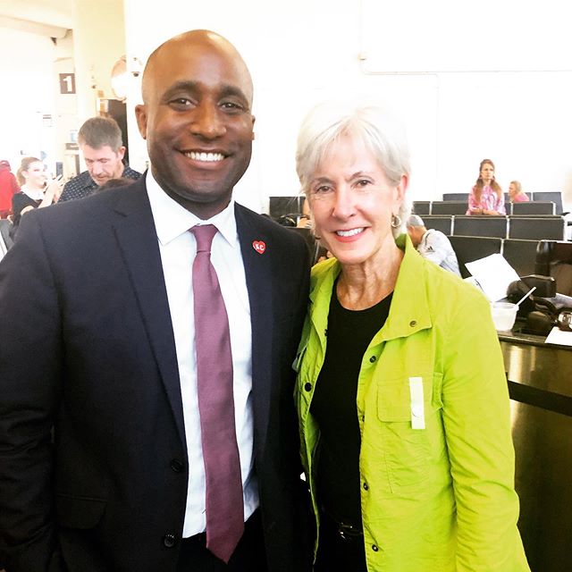 It was a nice day in Washington connecting with our senators from Missouri and Kansas. I got an extra special treat when during a two hour flight delay, I was able to get some advice and a meal invite from Secretary/Governor Sebelius. #thanksobama #l