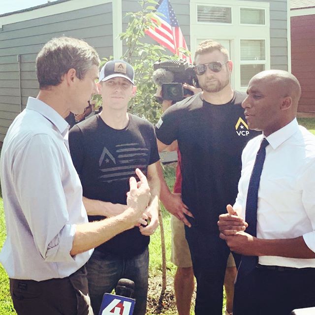 Enjoyed visiting today with the very personable @betoorourke about @vcp_hq and the work being done in #KansasCity to improve housing and health conditions for veterans and our community.  Thanks to @jasonkander and the @vcp_kc family for organizing! 