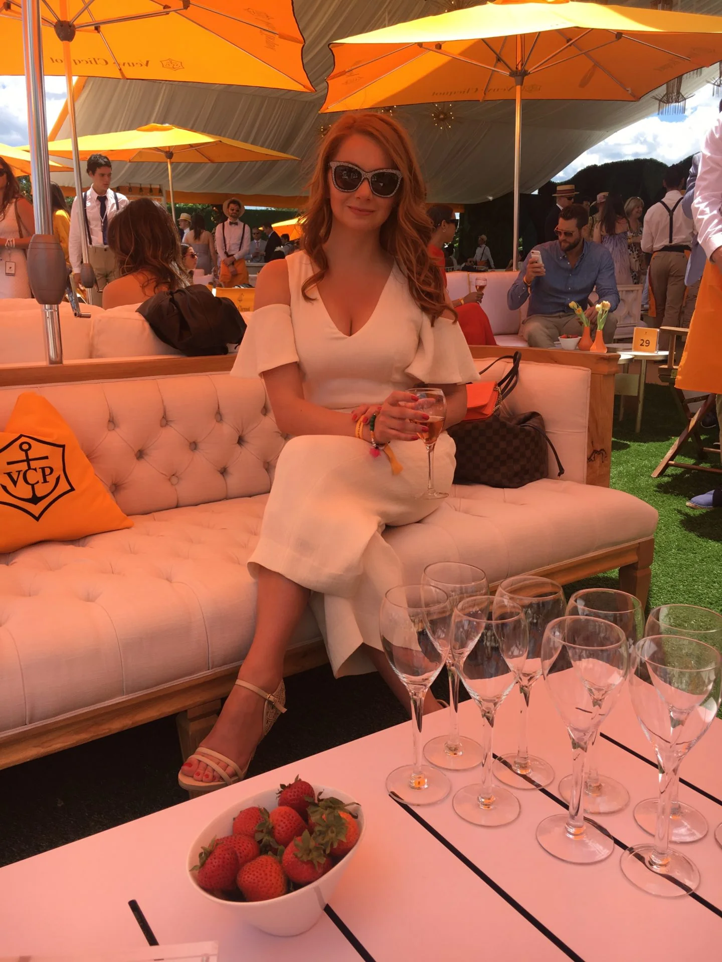 Outfit Details: Club Monaco Ropmer // Escada Sandals //       Jimmy Choo Sunglasses
