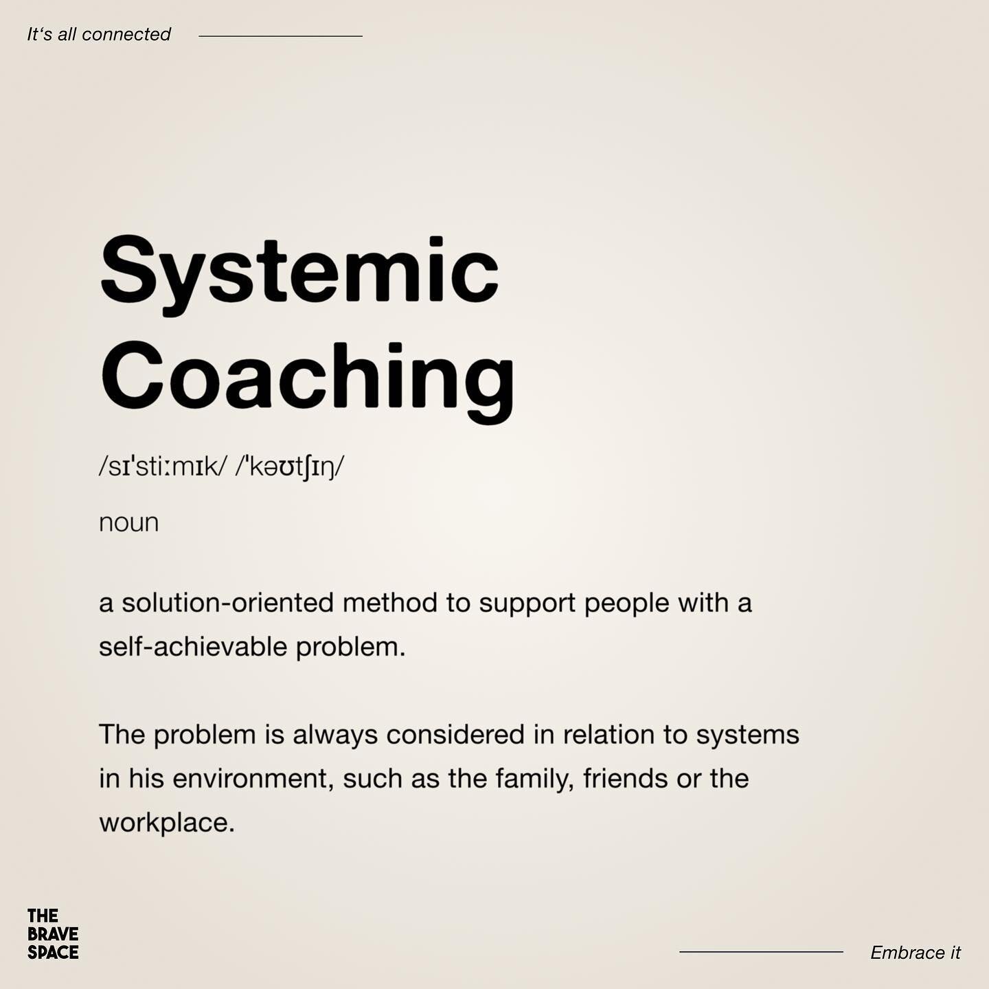 ~ It&lsquo;s all connected, embrace it ~ 

THE BRAVE SPACE is a space for systemic coaching. It is a space for inspiration, transformation and love. 
And this account and community is for sharing more knowledge of Systemic Coaching with you. 
 
What 