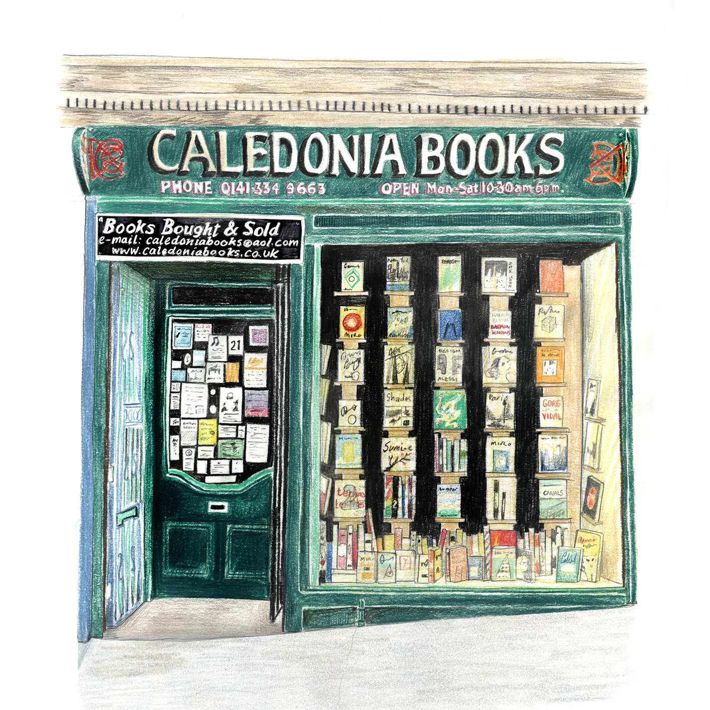 Caledonia Books A4 print