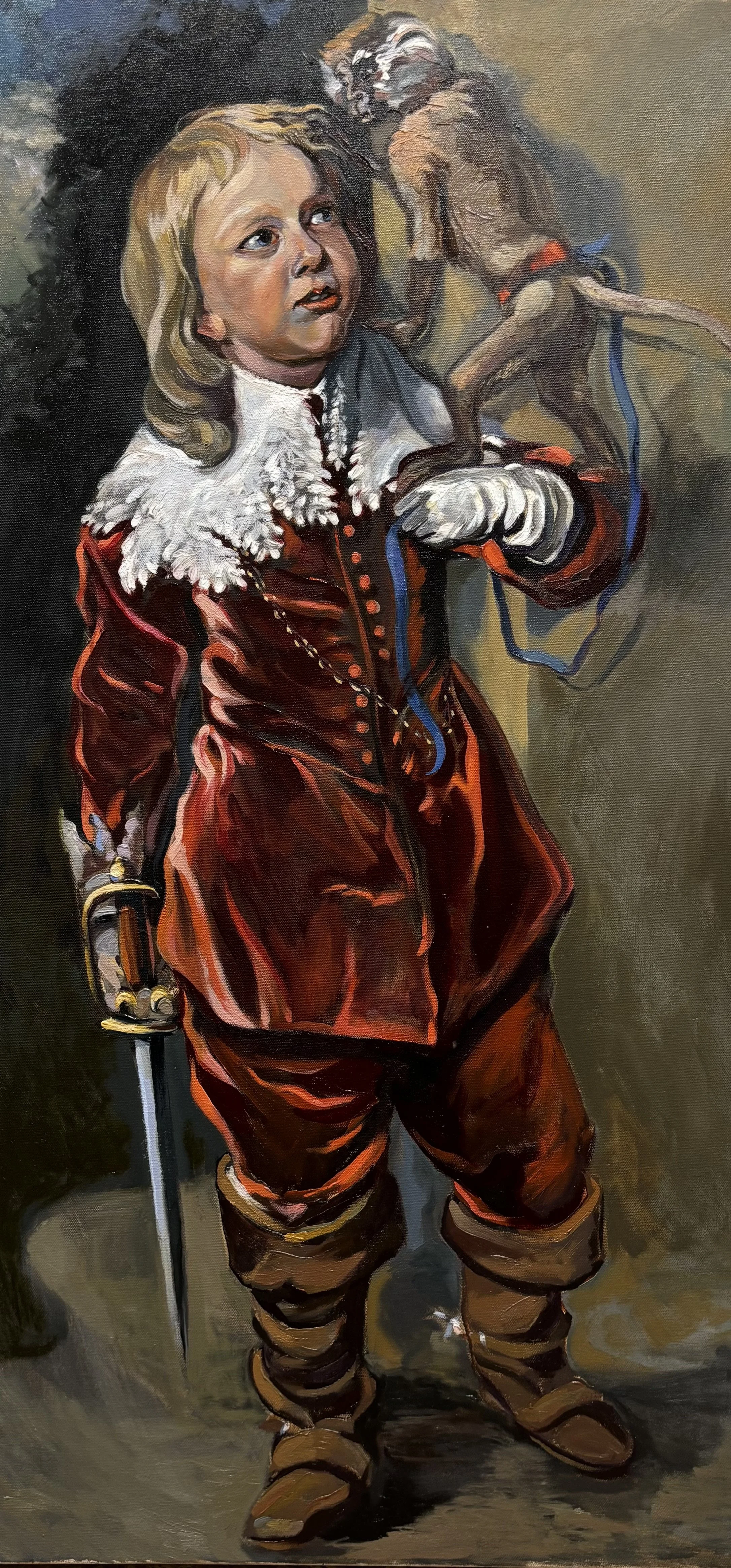 Queen Henrietta Maria with Sir Jeffrey Hudson