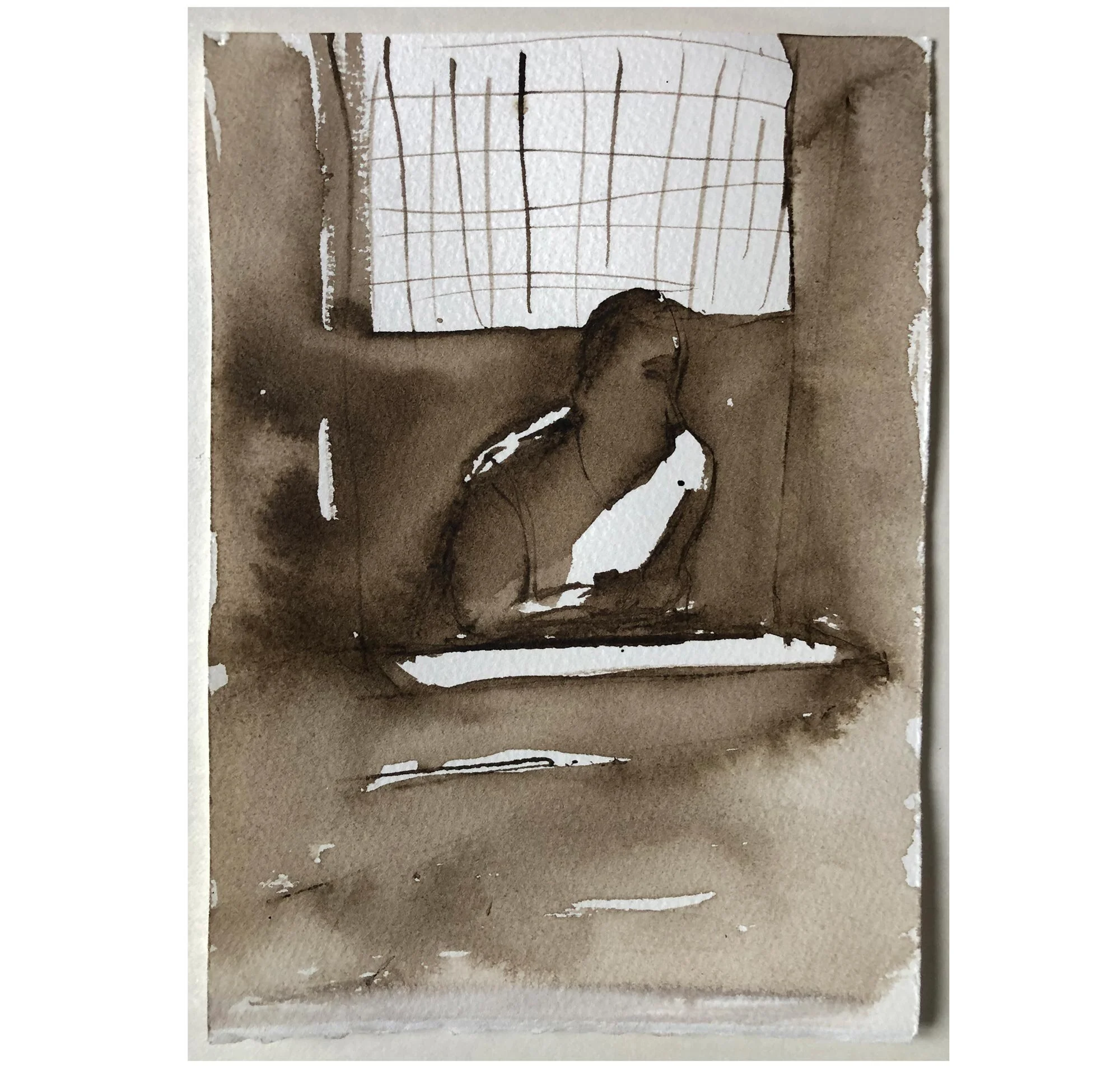 Man Leaning out of a Window