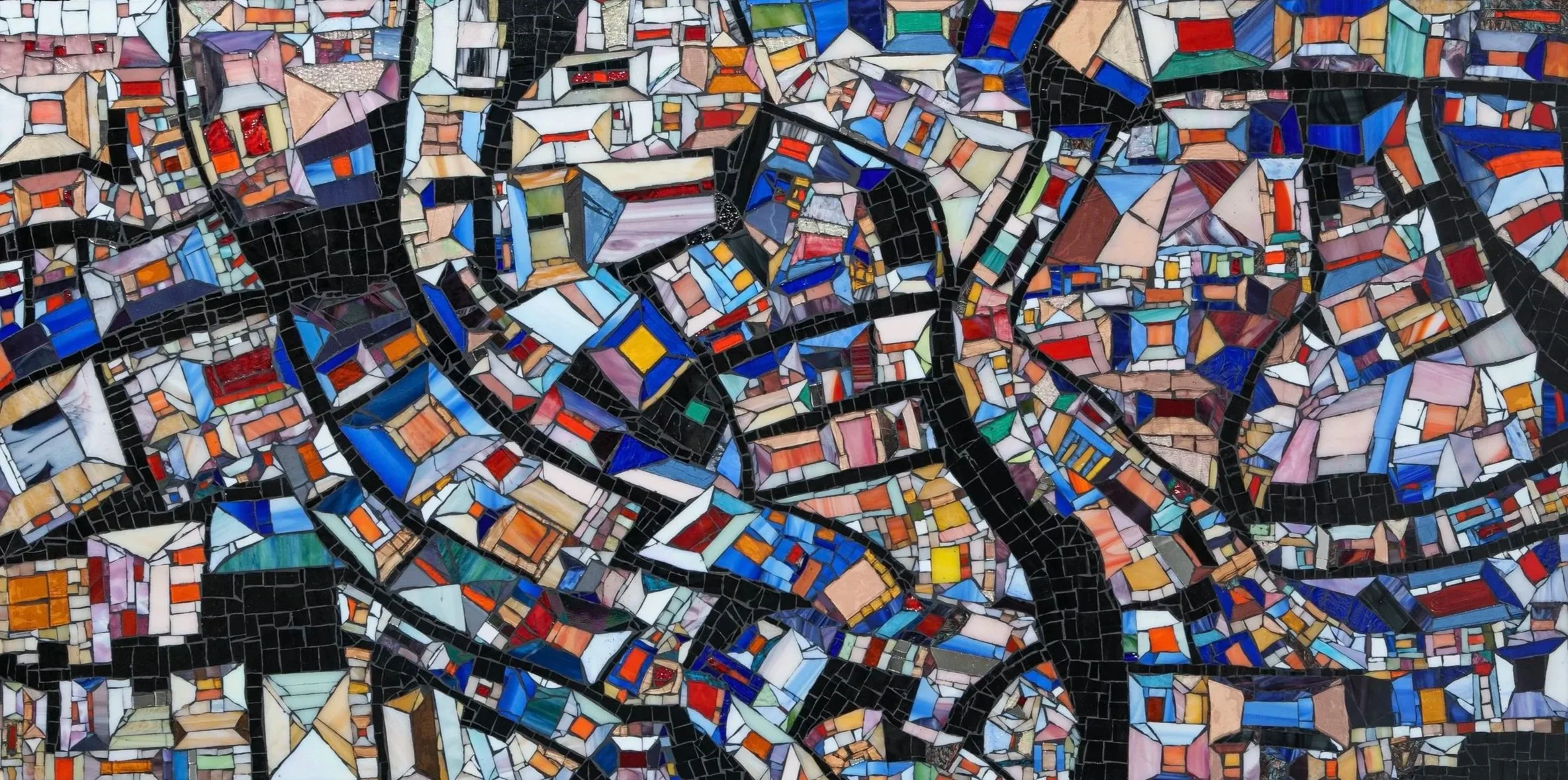 Night Blues (24" 48" glass mosaic on wood)