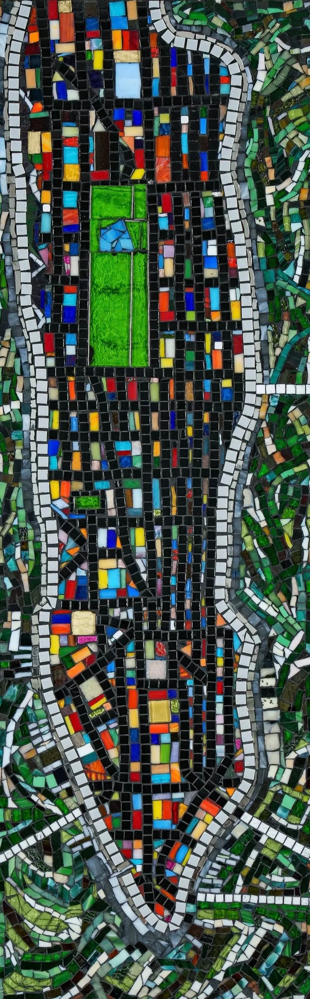 Central Park (14" x 36" glass mosaic on wood framed)