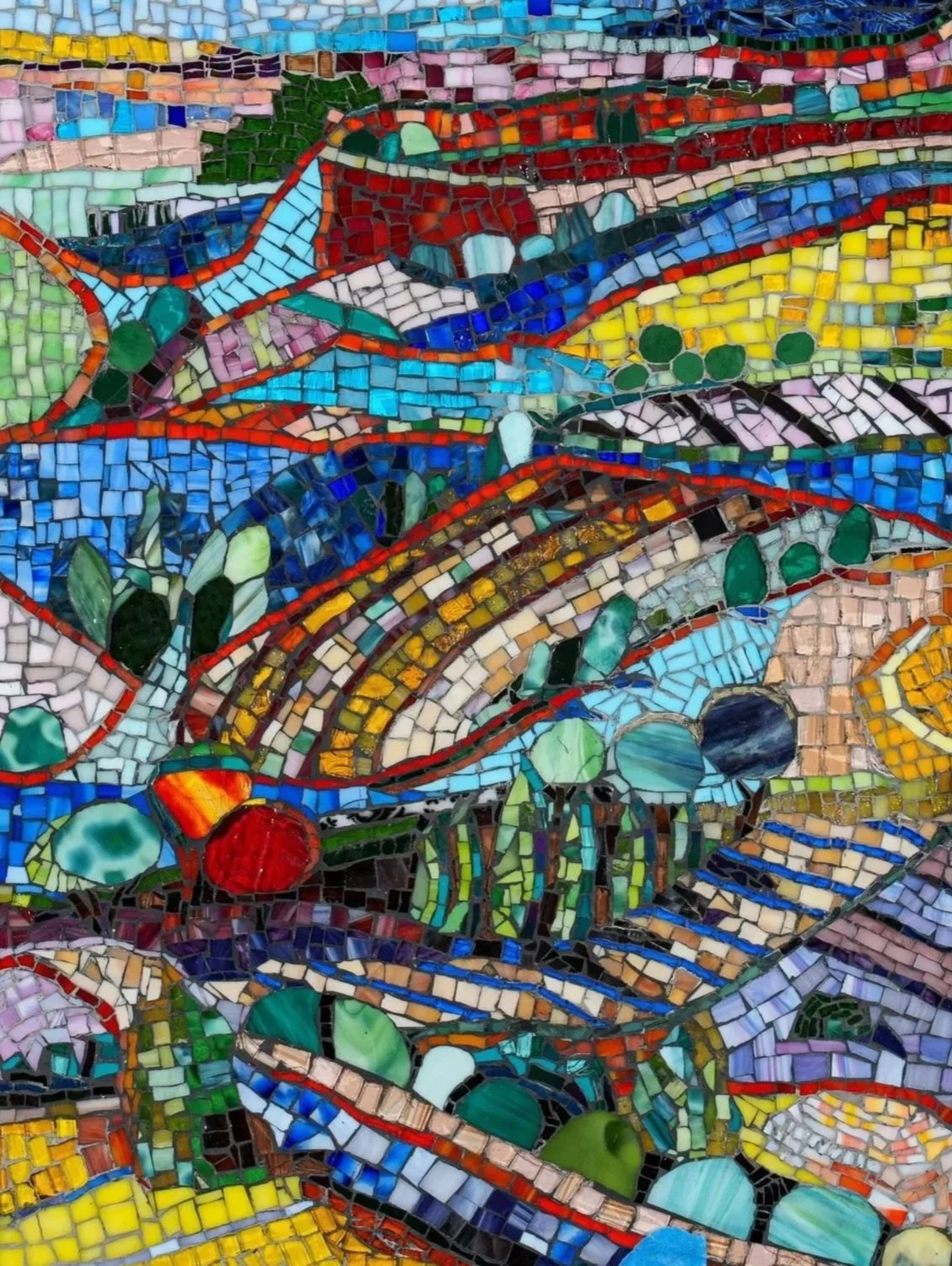 Provence landscape (22 x 30" glass mosaic on wood)
