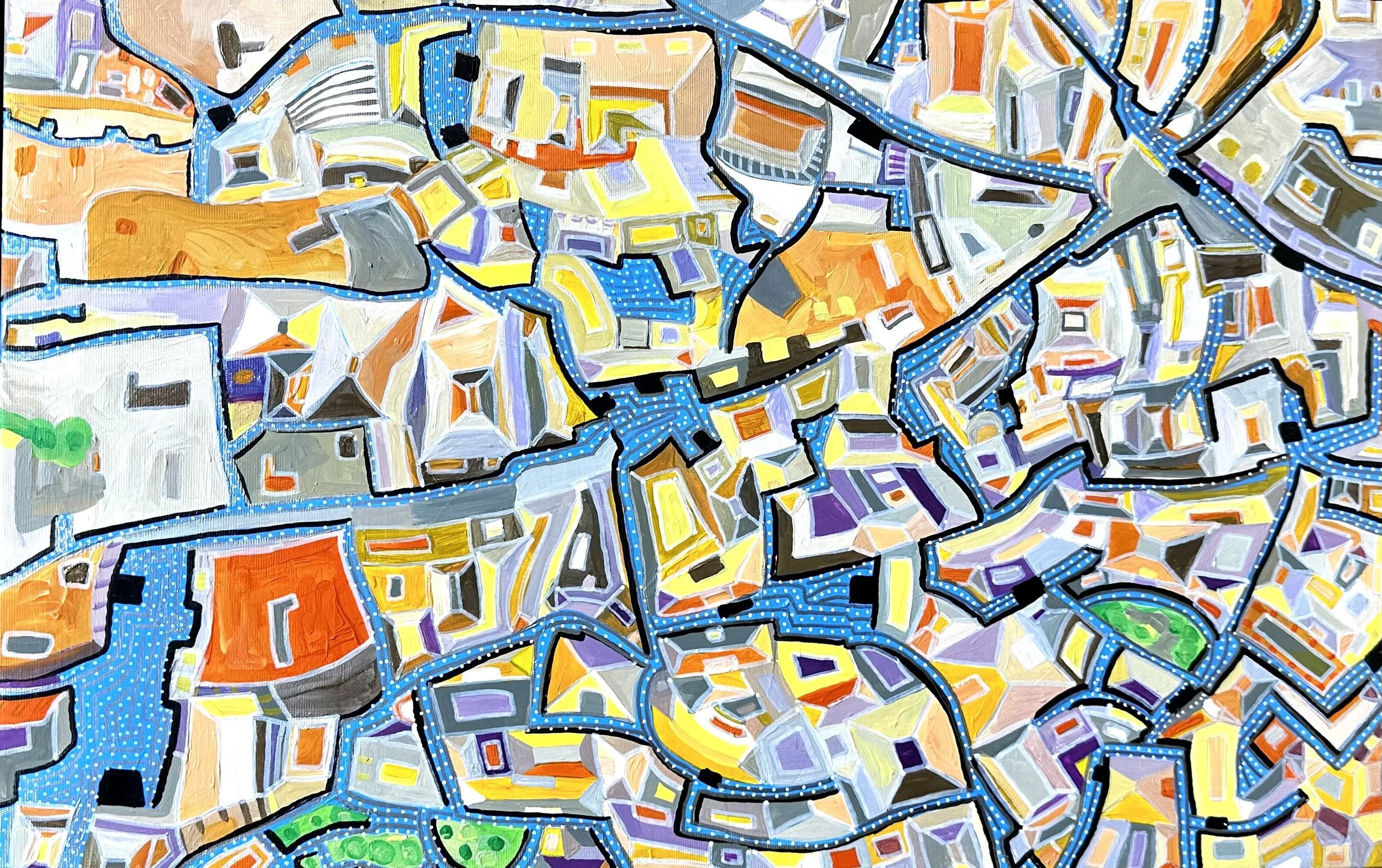 Blu Streets (16"x24" acrylic on canvas)