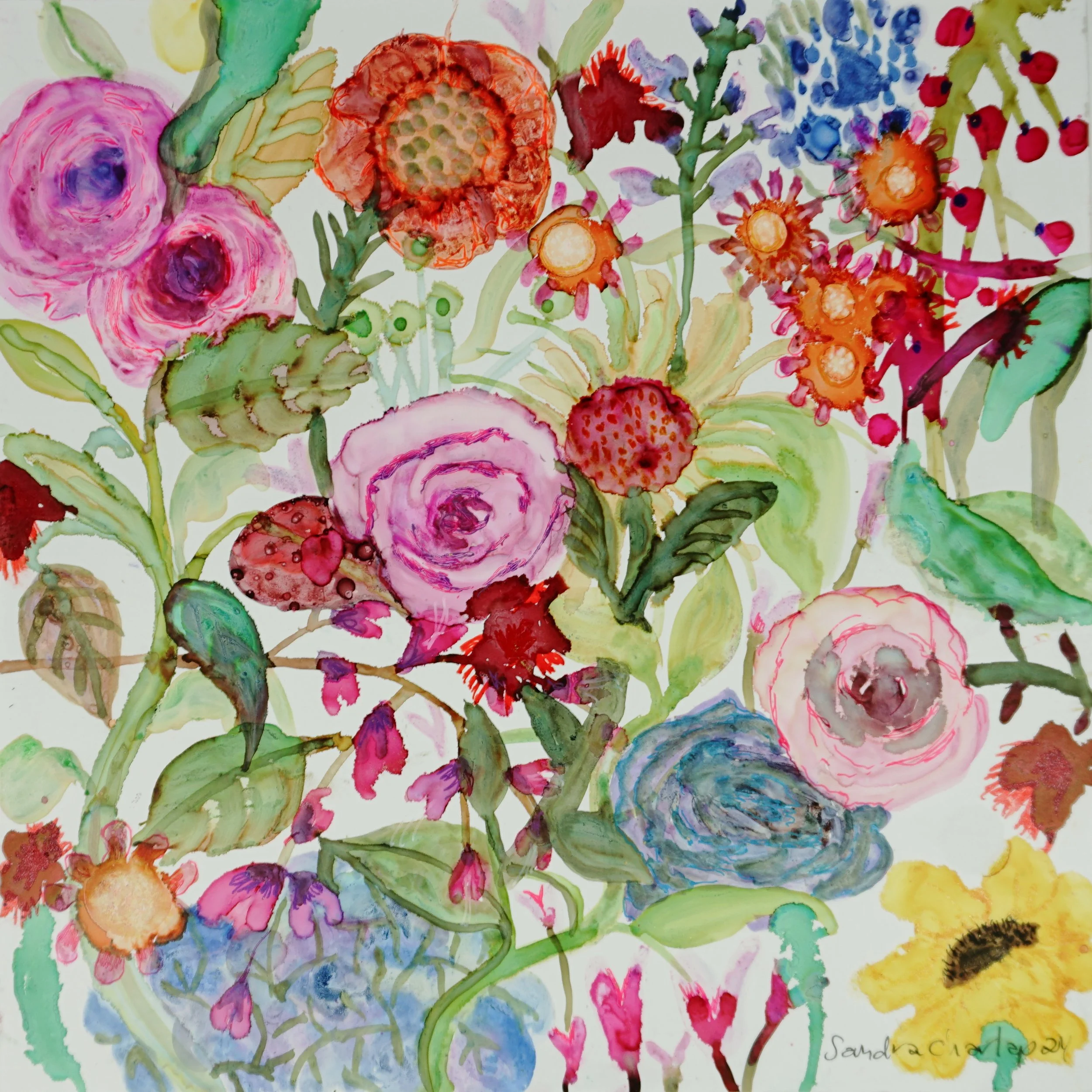 Assorted flowers by New Jersey artist Sandra Charlap.