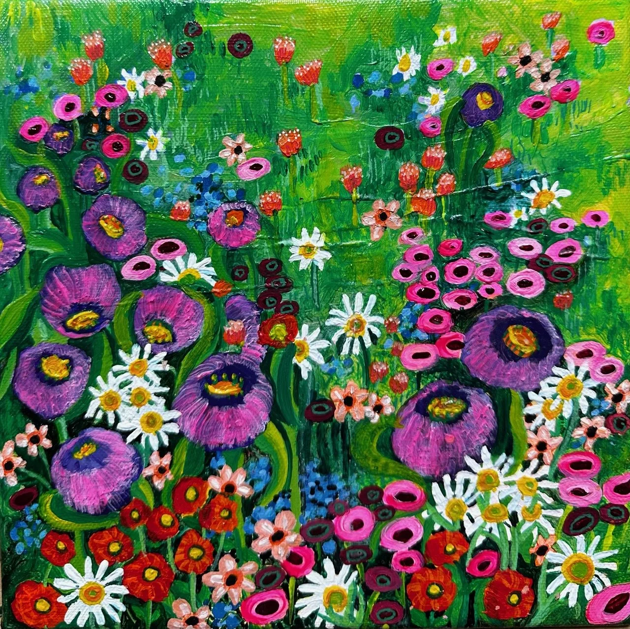 "Pink Flowers" Painting