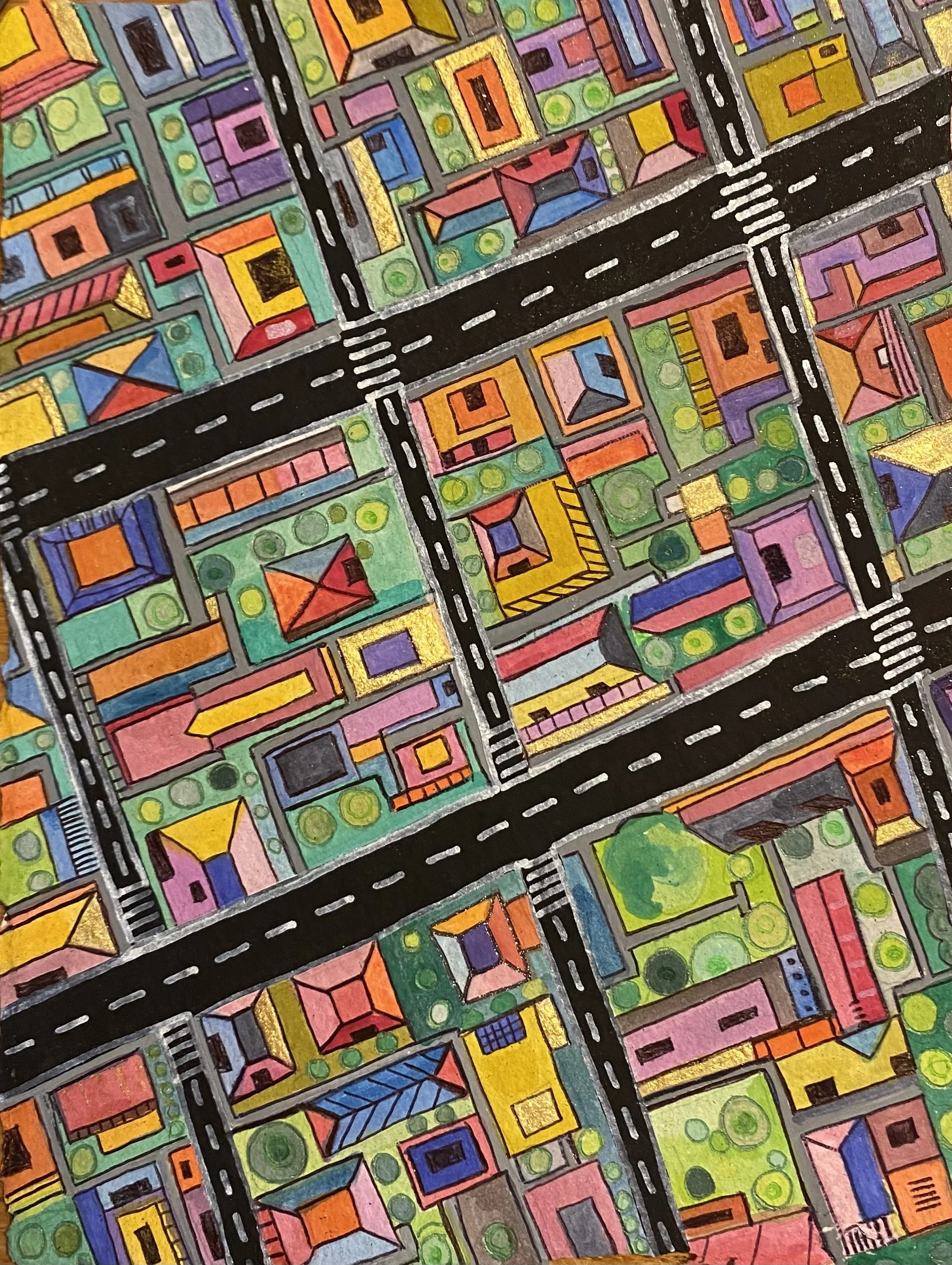 Kendall Valley, Maplewood, NJ (9" x 12" watercolor and gouache on paper)