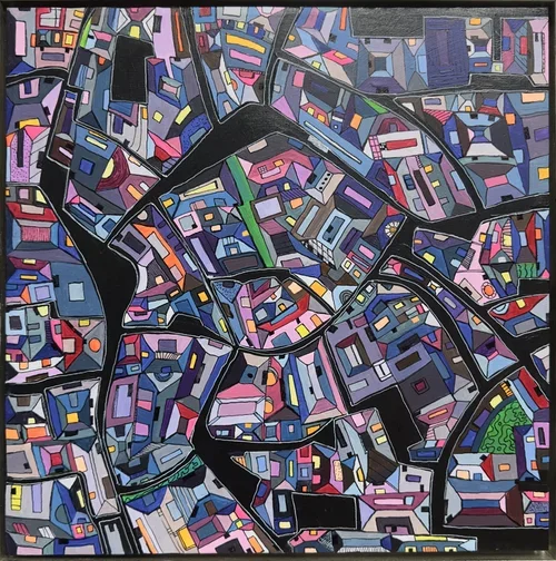 "Purple City" Painting