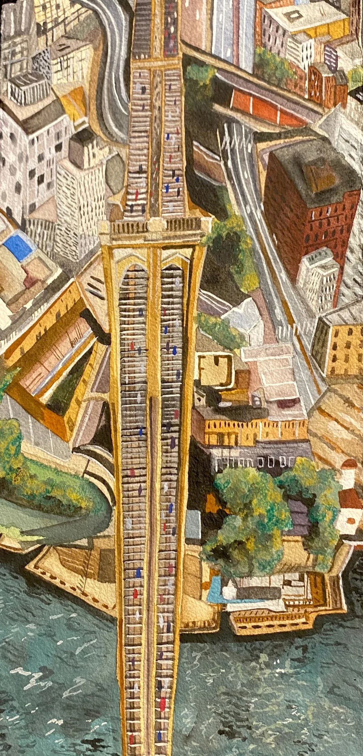 Brooklyn Bridge (8" x 16" watercolor on paper)