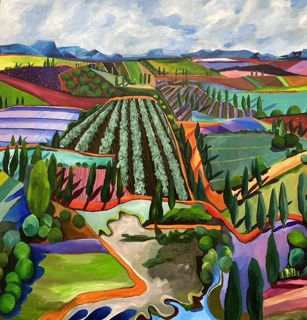 Italian Landscape (48" x 48" acrylic on canvas)