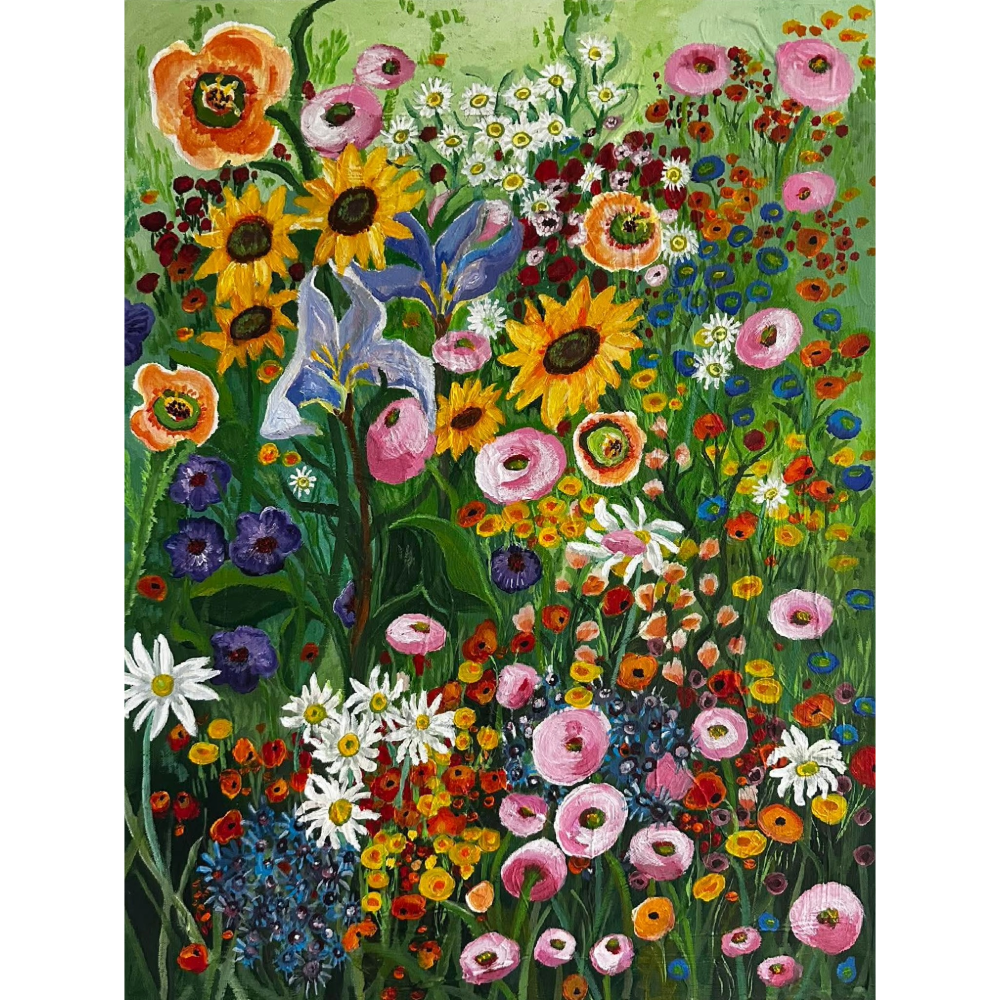 "A Riot of Flowers" Painting